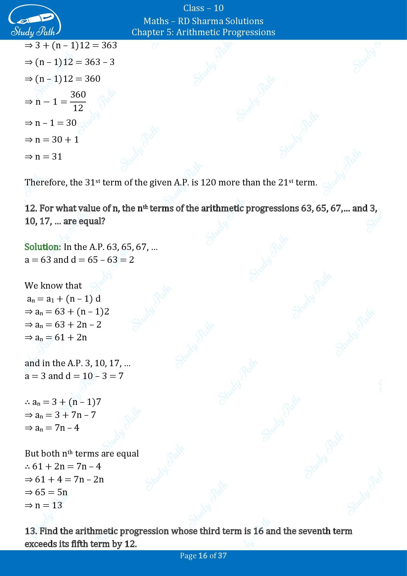 RD Sharma Solutions Class 10 Chapter 5 Arithmetic Progressions Exercise 5.4 00016