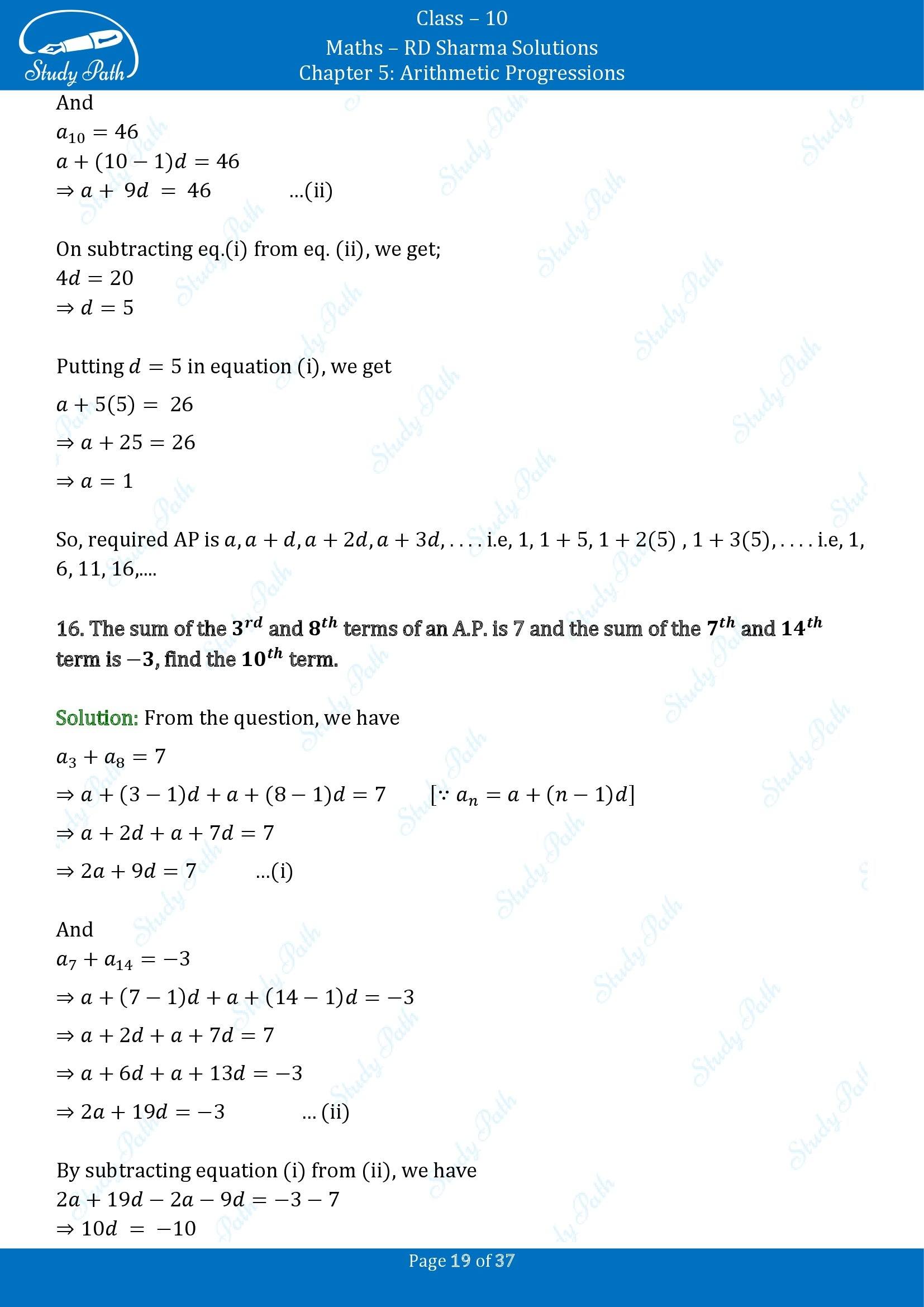 RD Sharma Solutions Class 10 Chapter 5 Arithmetic Progressions Exercise 5.4 00019