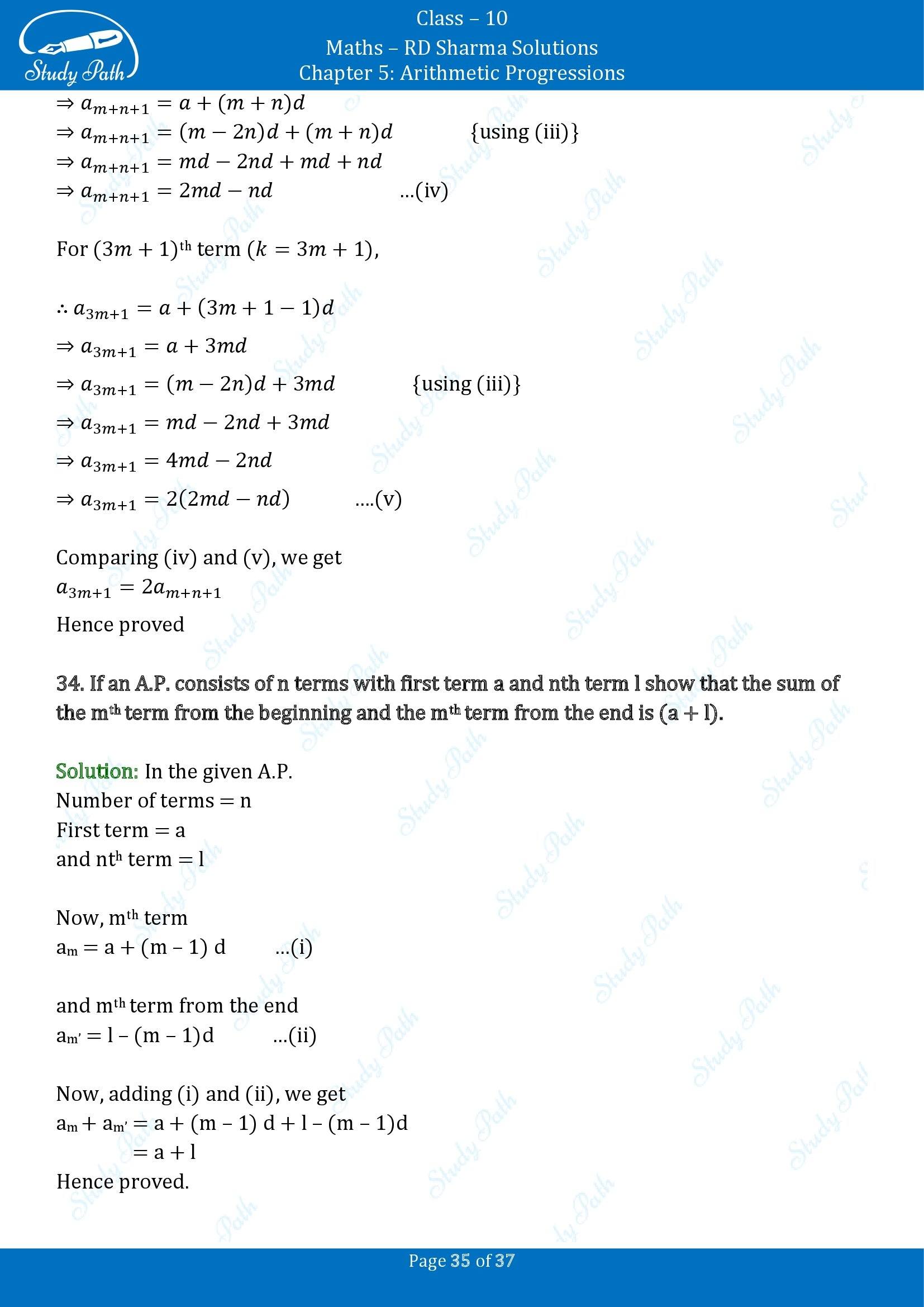 RD Sharma Solutions Class 10 Chapter 5 Arithmetic Progressions Exercise 5.4 00035