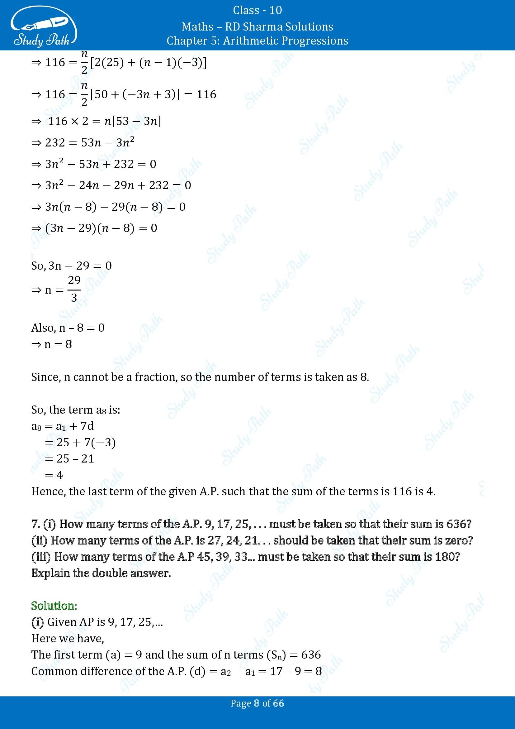 RD Sharma Solutions Class 10 Chapter 5 Arithmetic Progressions Exercise 5.6 00008