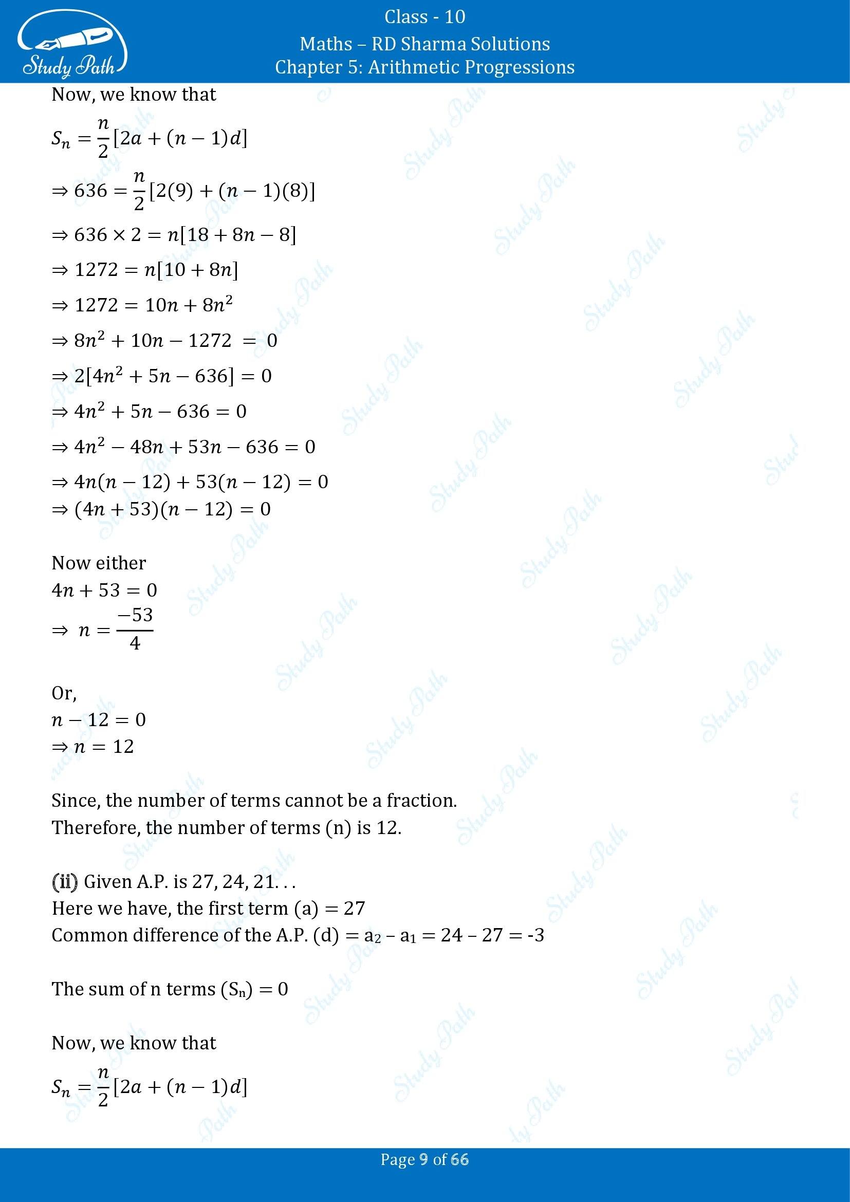 RD Sharma Solutions Class 10 Chapter 5 Arithmetic Progressions Exercise 5.6 00009