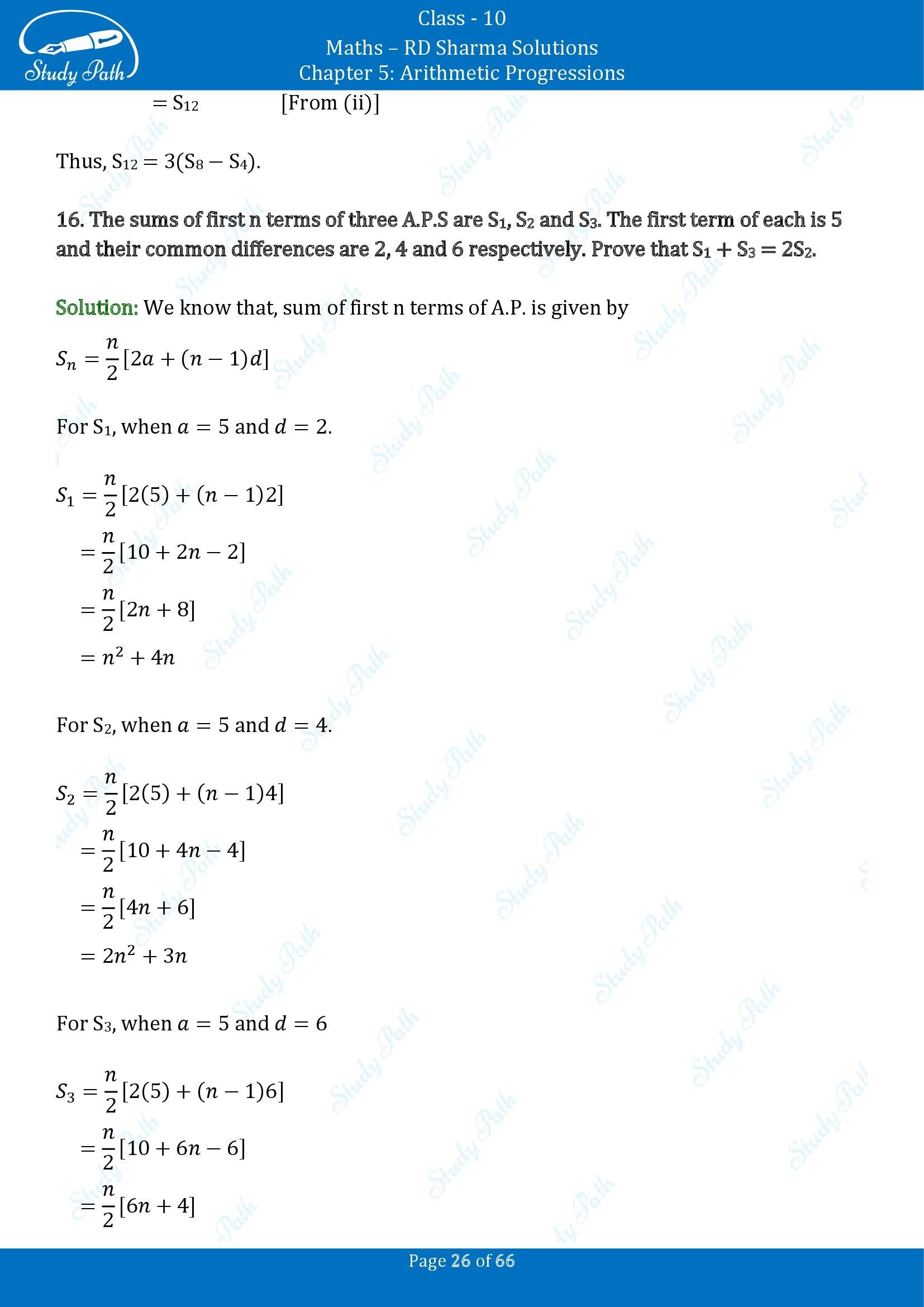 RD Sharma Solutions Class 10 Chapter 5 Arithmetic Progressions Exercise 5.6 00026