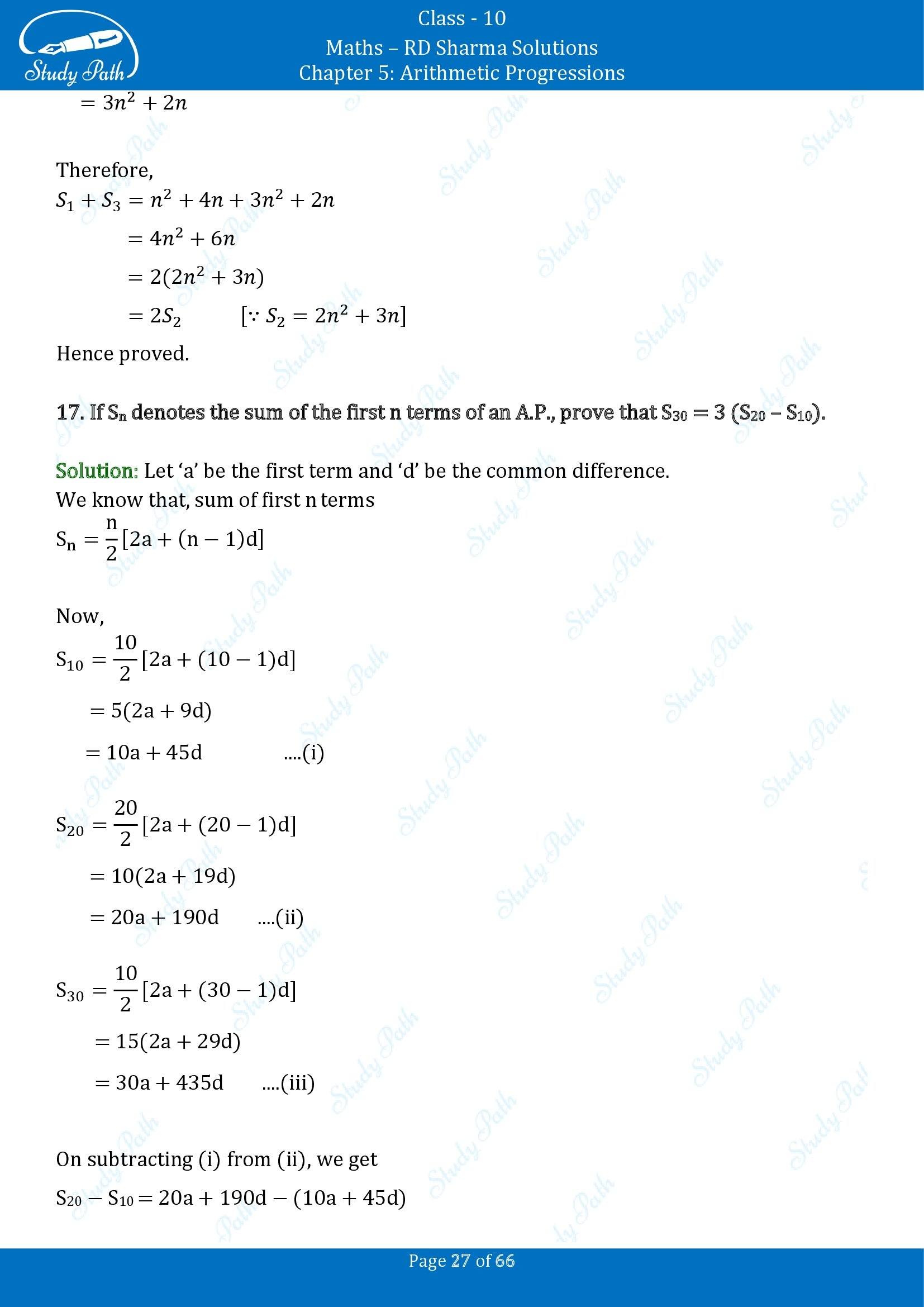 RD Sharma Solutions Class 10 Chapter 5 Arithmetic Progressions Exercise 5.6 00027