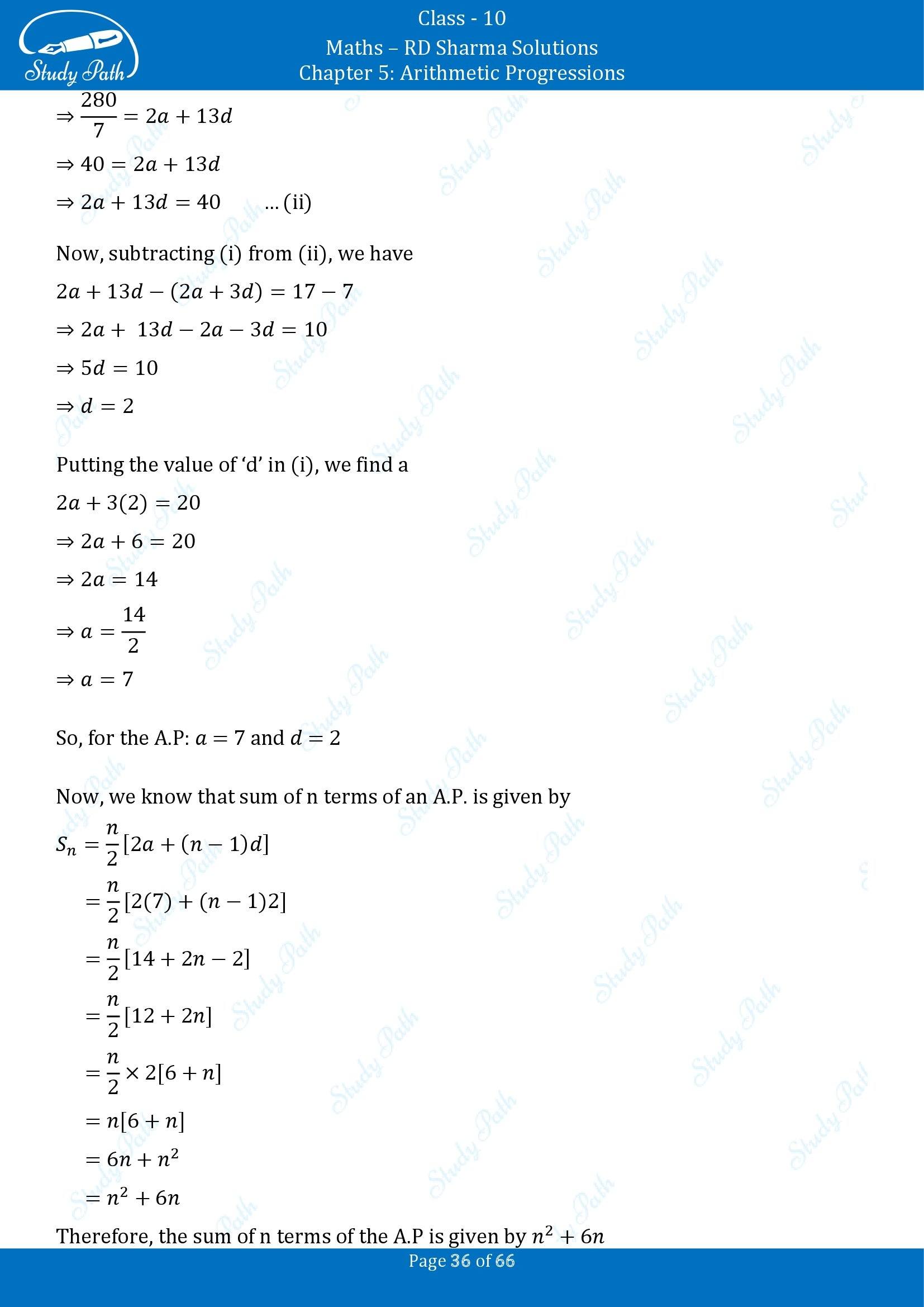 RD Sharma Solutions Class 10 Chapter 5 Arithmetic Progressions Exercise 5.6 00036
