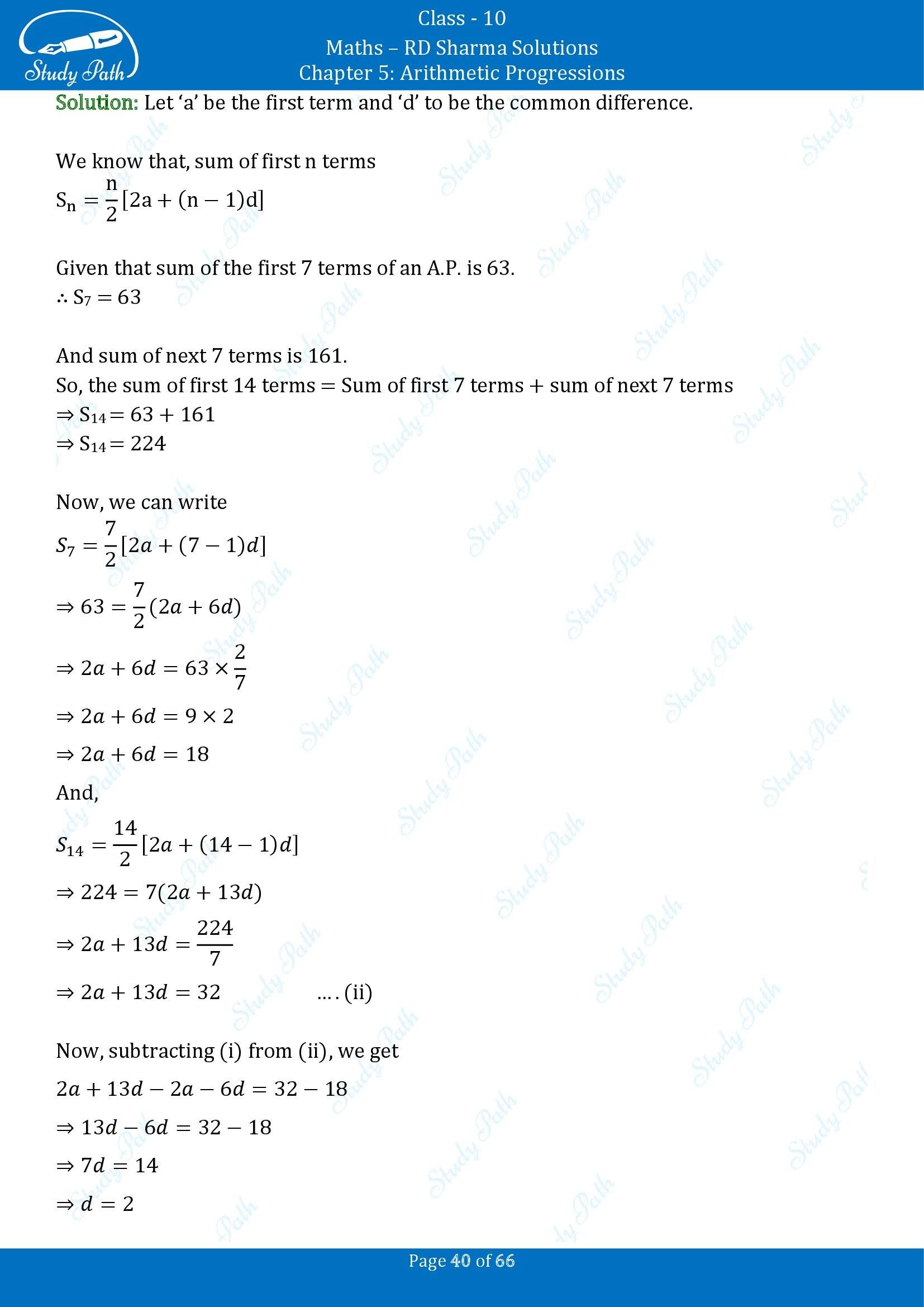 RD Sharma Solutions Class 10 Chapter 5 Arithmetic Progressions Exercise 5.6 00040