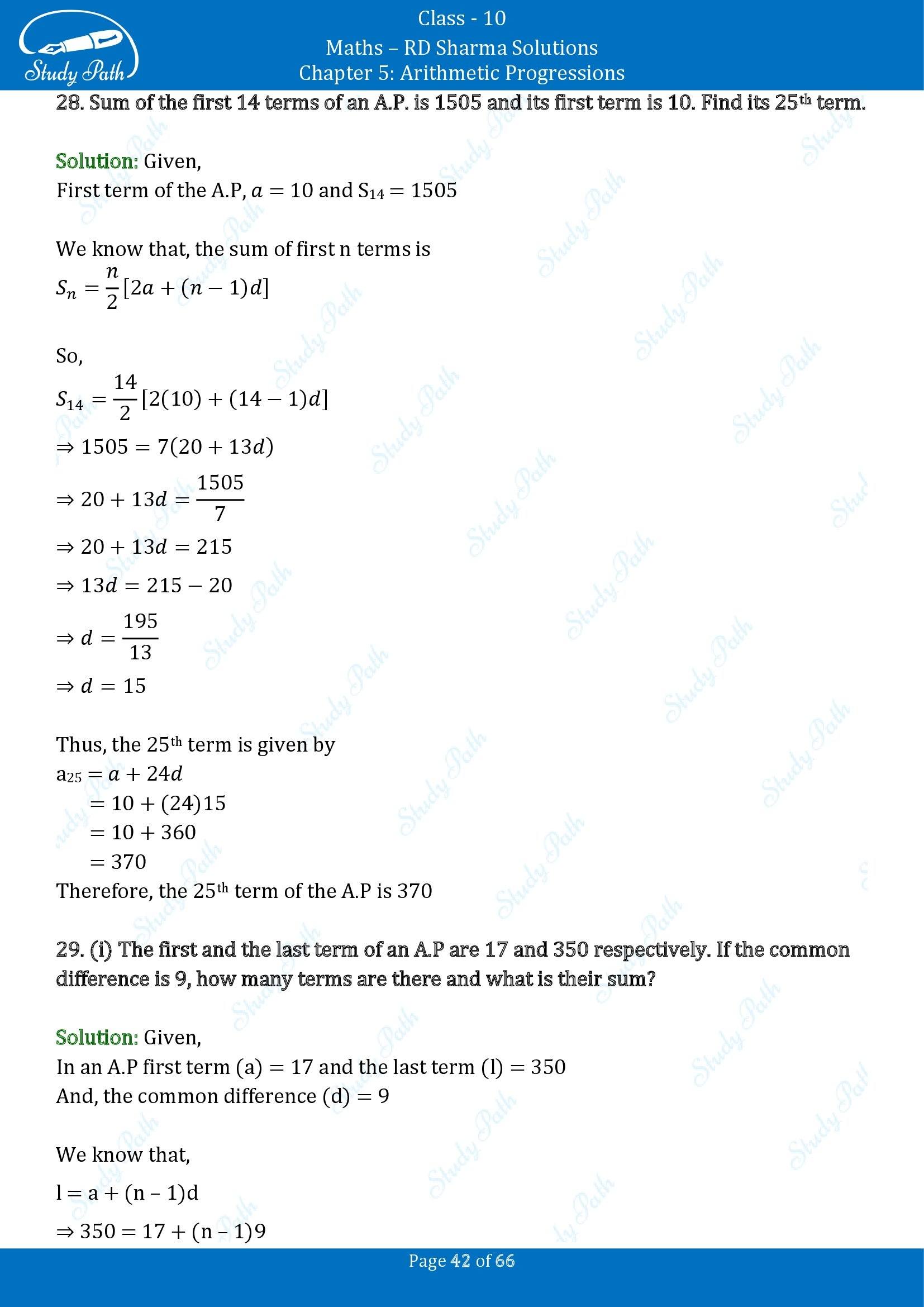 RD Sharma Solutions Class 10 Chapter 5 Arithmetic Progressions Exercise 5.6 00042