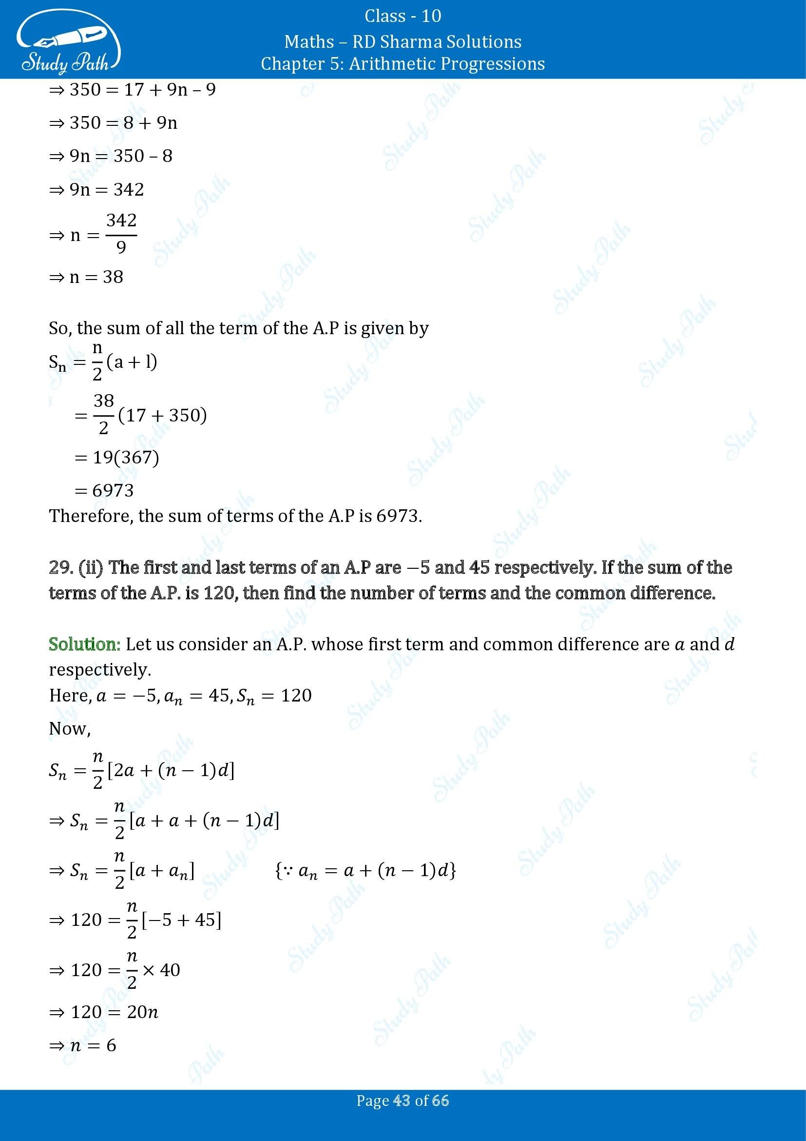RD Sharma Solutions Class 10 Chapter 5 Arithmetic Progressions Exercise 5.6 00043