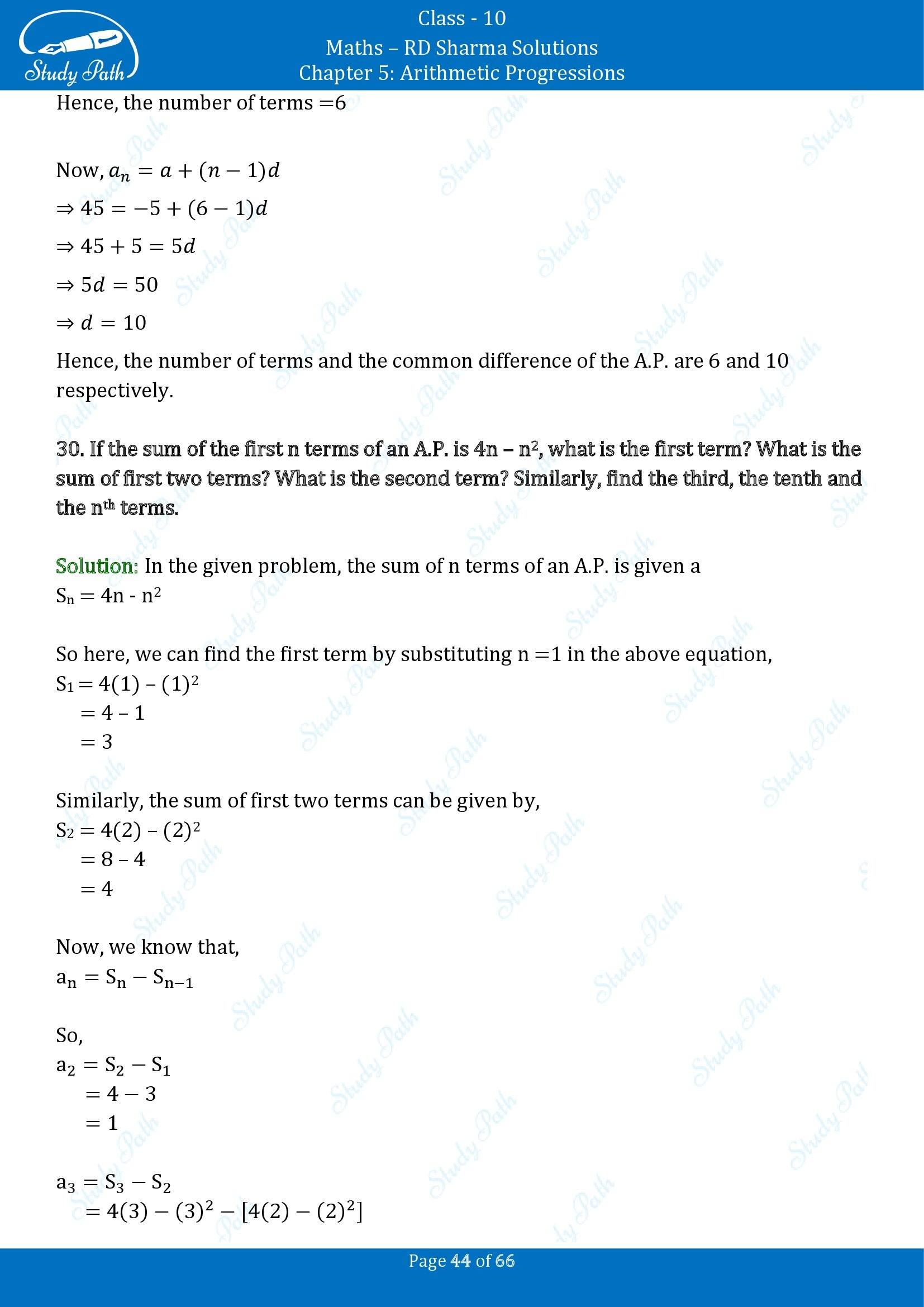 RD Sharma Solutions Class 10 Chapter 5 Arithmetic Progressions Exercise 5.6 00044