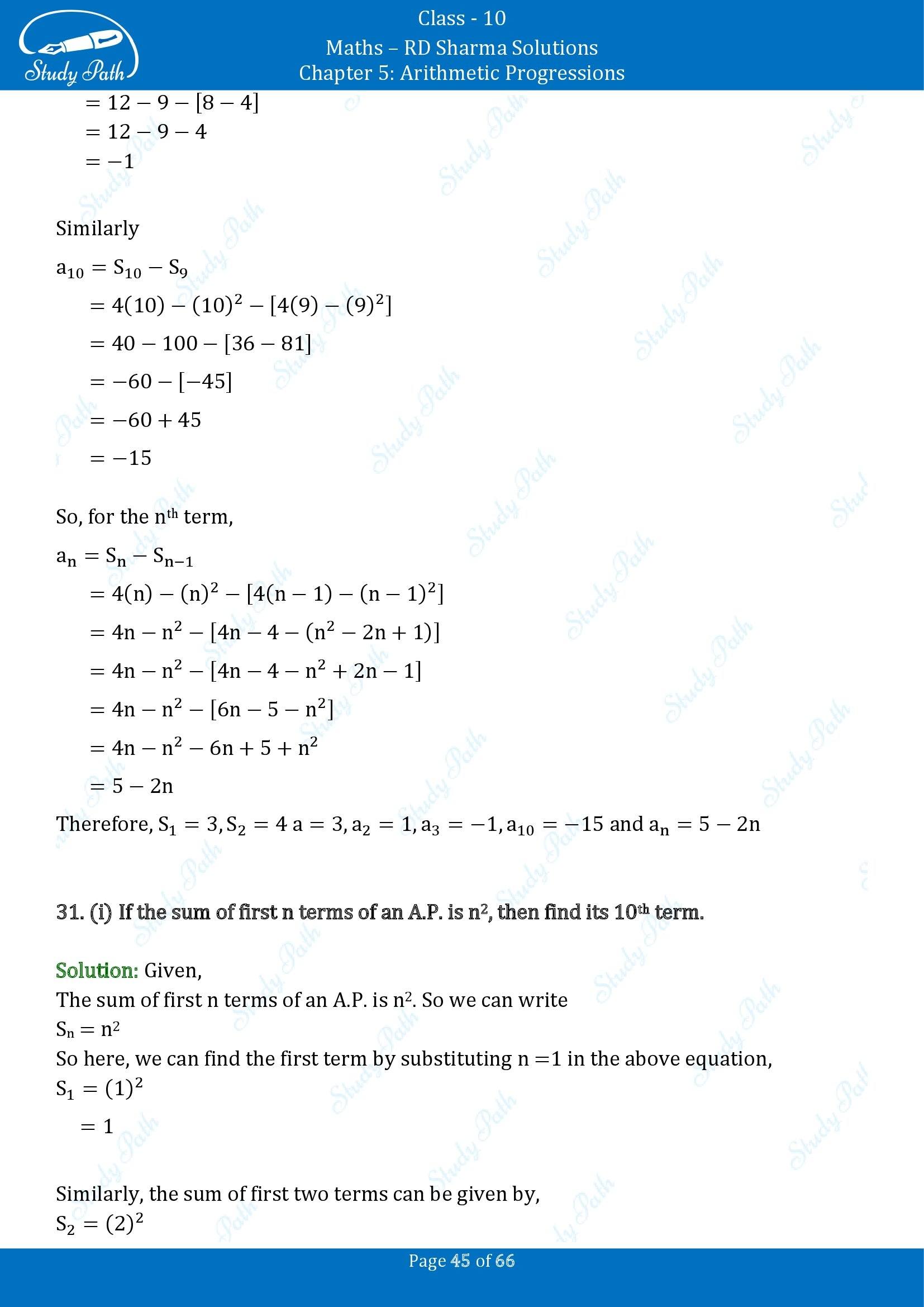 RD Sharma Solutions Class 10 Chapter 5 Arithmetic Progressions Exercise 5.6 00045