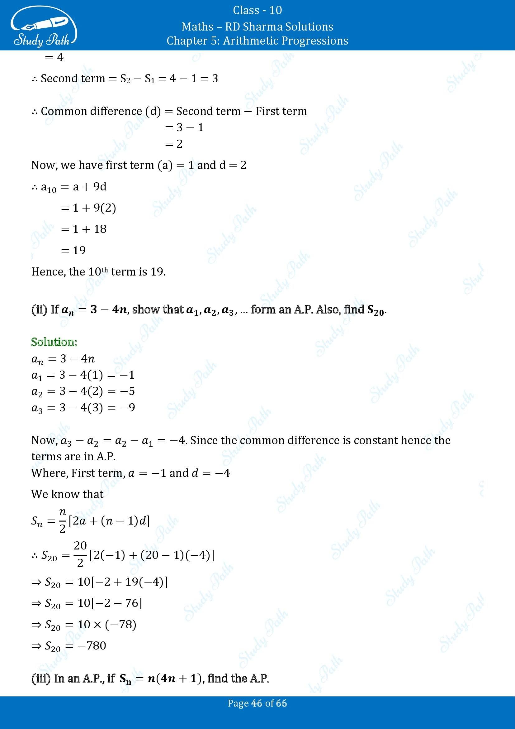 RD Sharma Solutions Class 10 Chapter 5 Arithmetic Progressions Exercise 5.6 00046