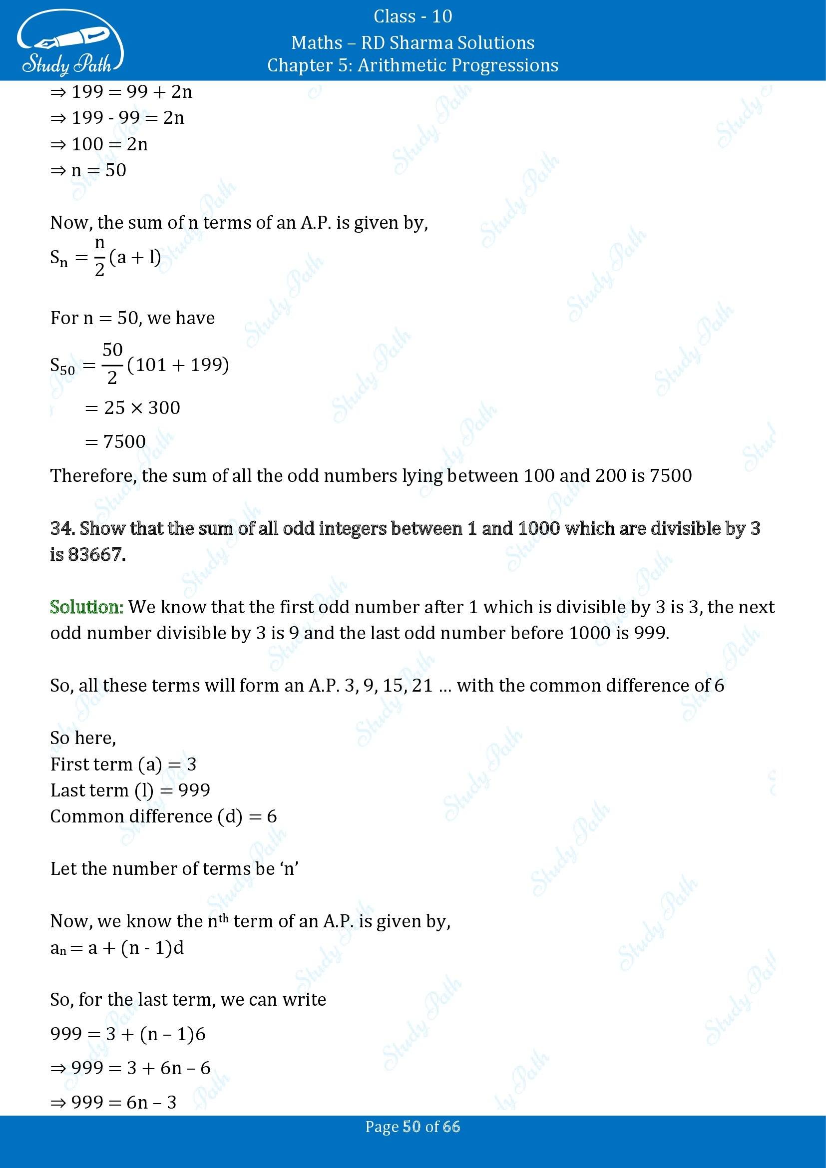 RD Sharma Solutions Class 10 Chapter 5 Arithmetic Progressions Exercise 5.6 00050
