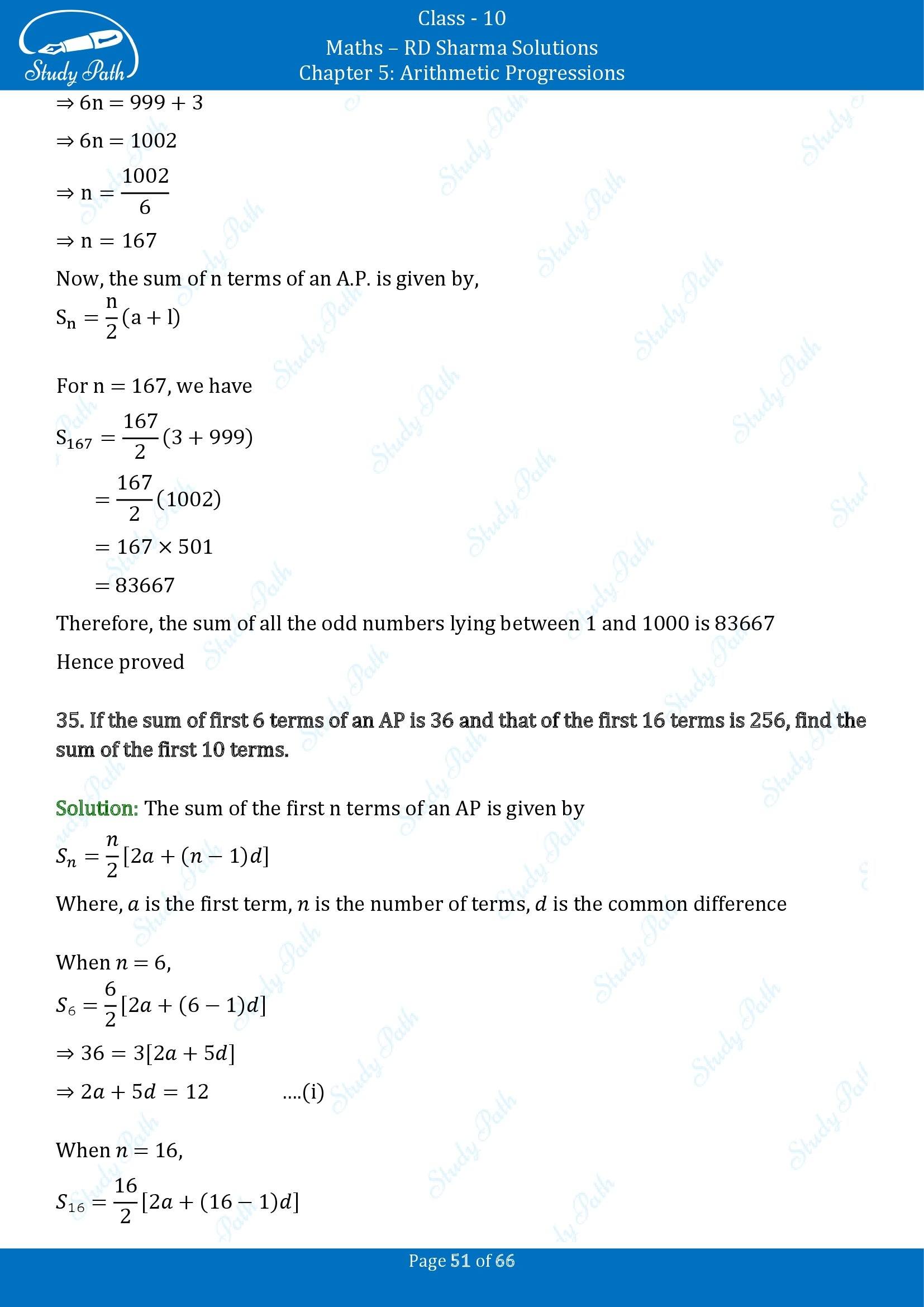 RD Sharma Solutions Class 10 Chapter 5 Arithmetic Progressions Exercise 5.6 00051