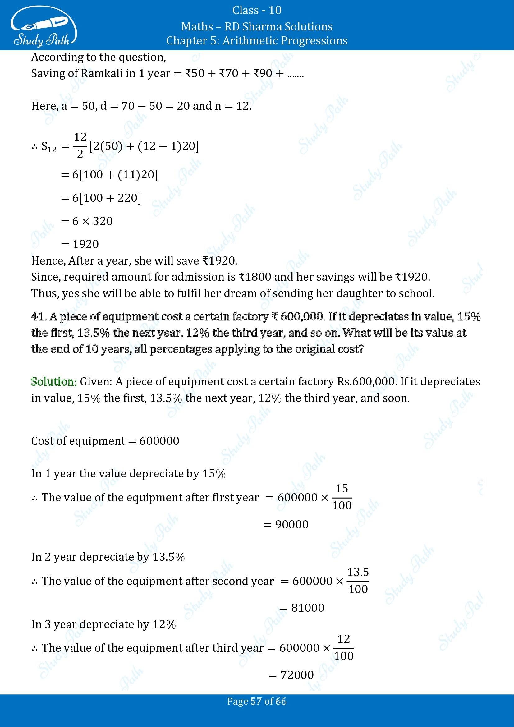 RD Sharma Solutions Class 10 Chapter 5 Arithmetic Progressions Exercise 5.6 00057