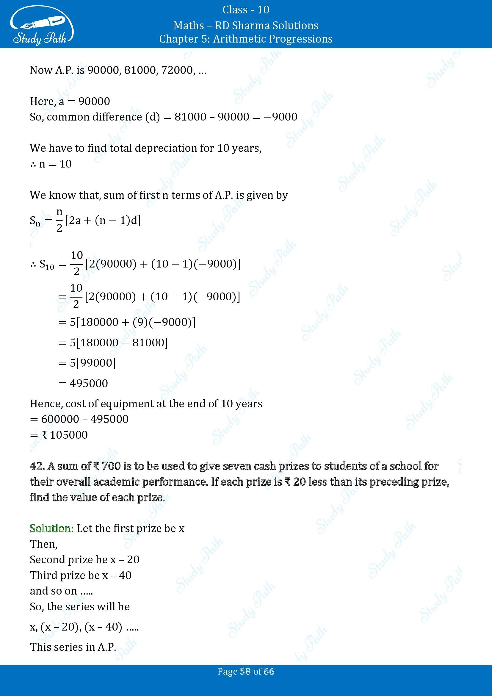 RD Sharma Solutions Class 10 Chapter 5 Arithmetic Progressions Exercise 5.6 00058