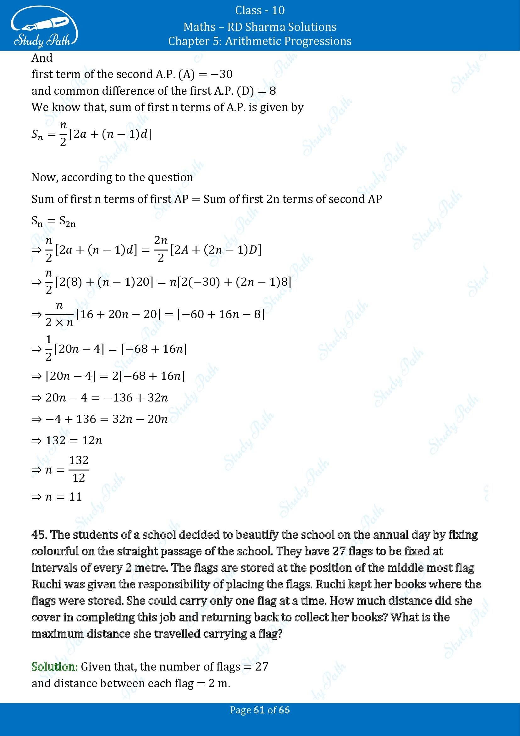 RD Sharma Solutions Class 10 Chapter 5 Arithmetic Progressions Exercise 5.6 00061