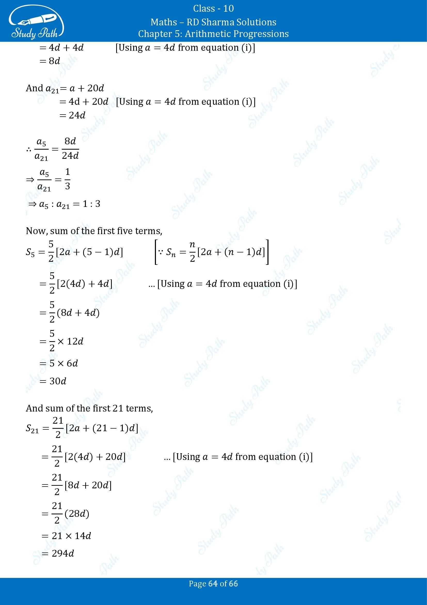 RD Sharma Solutions Class 10 Chapter 5 Arithmetic Progressions Exercise 5.6 00064
