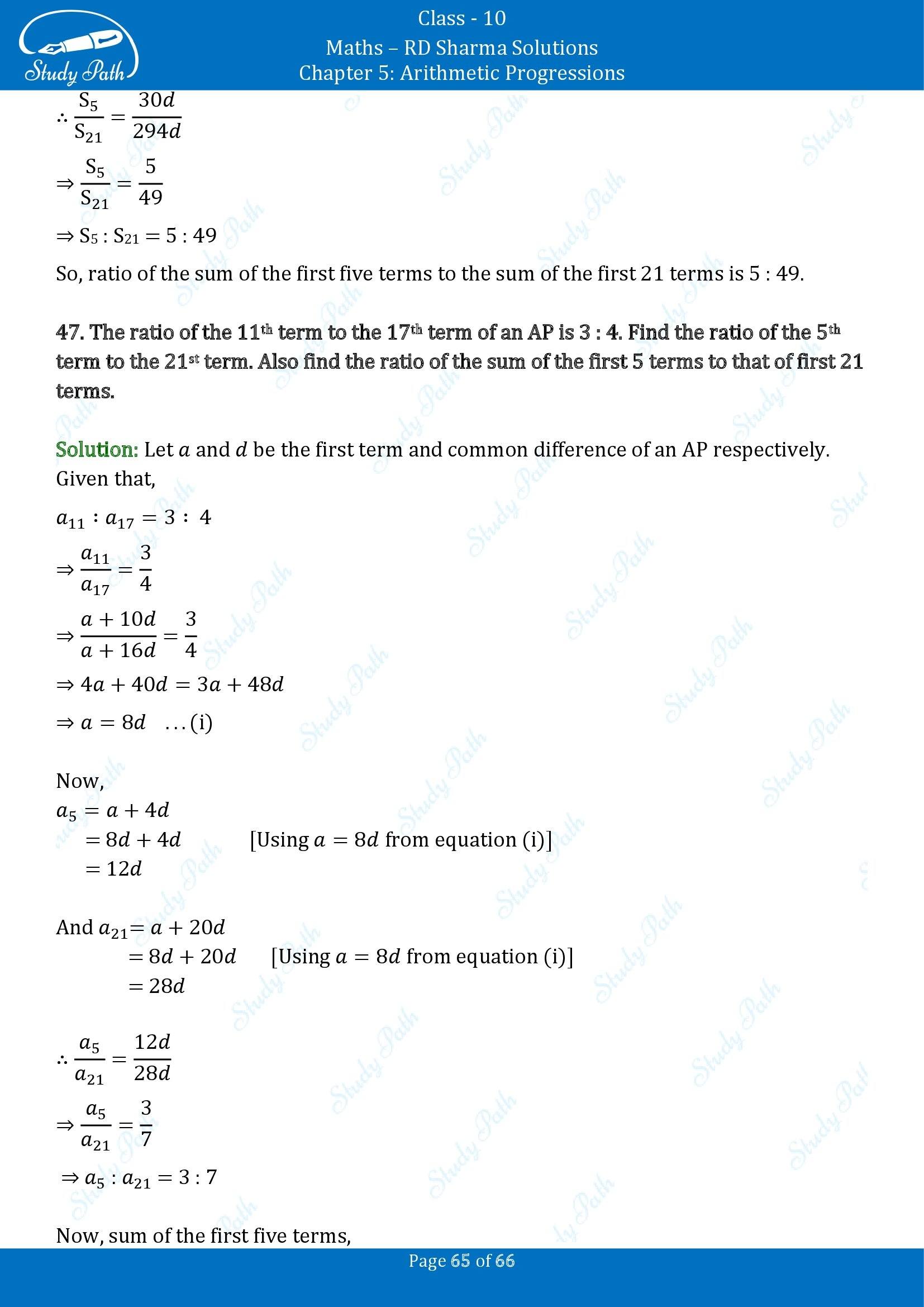 RD Sharma Solutions Class 10 Chapter 5 Arithmetic Progressions Exercise 5.6 00065