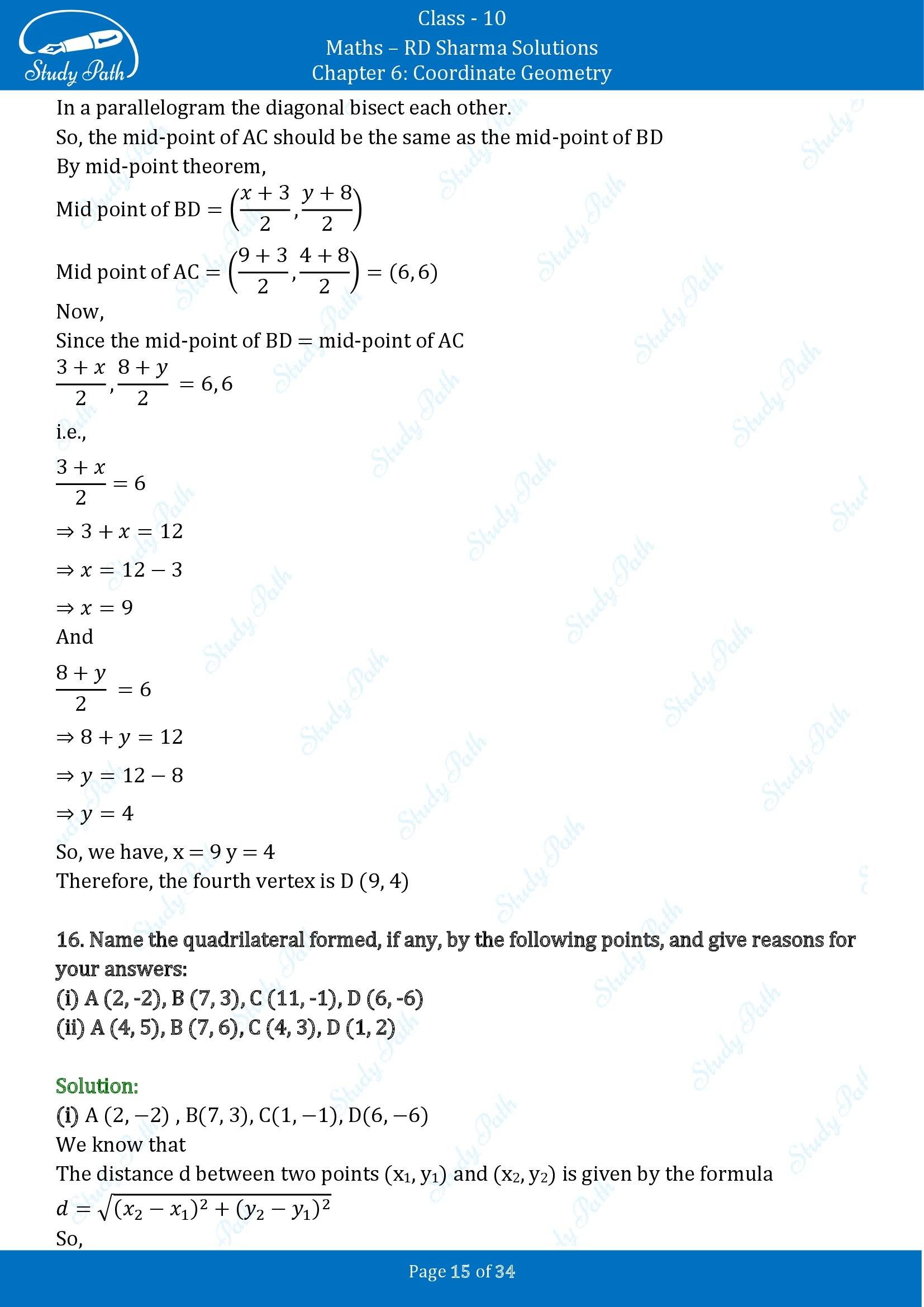 RD Sharma Solutions Class 10 Chapter 6 Coordinate Geometry Exercise 6.2 00015