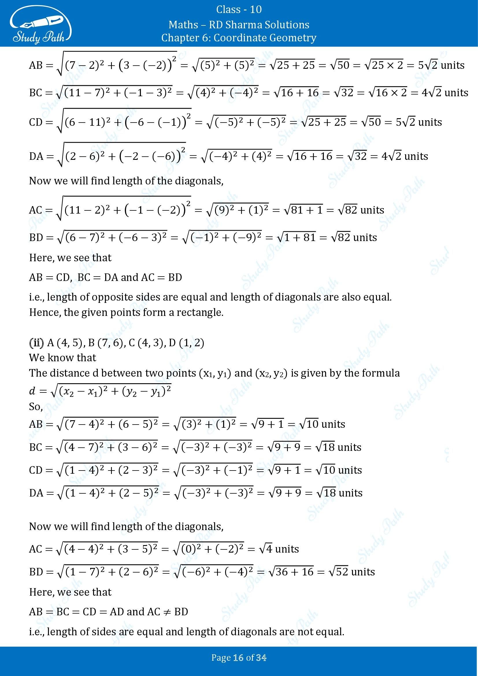 RD Sharma Solutions Class 10 Chapter 6 Coordinate Geometry Exercise 6.2 00016