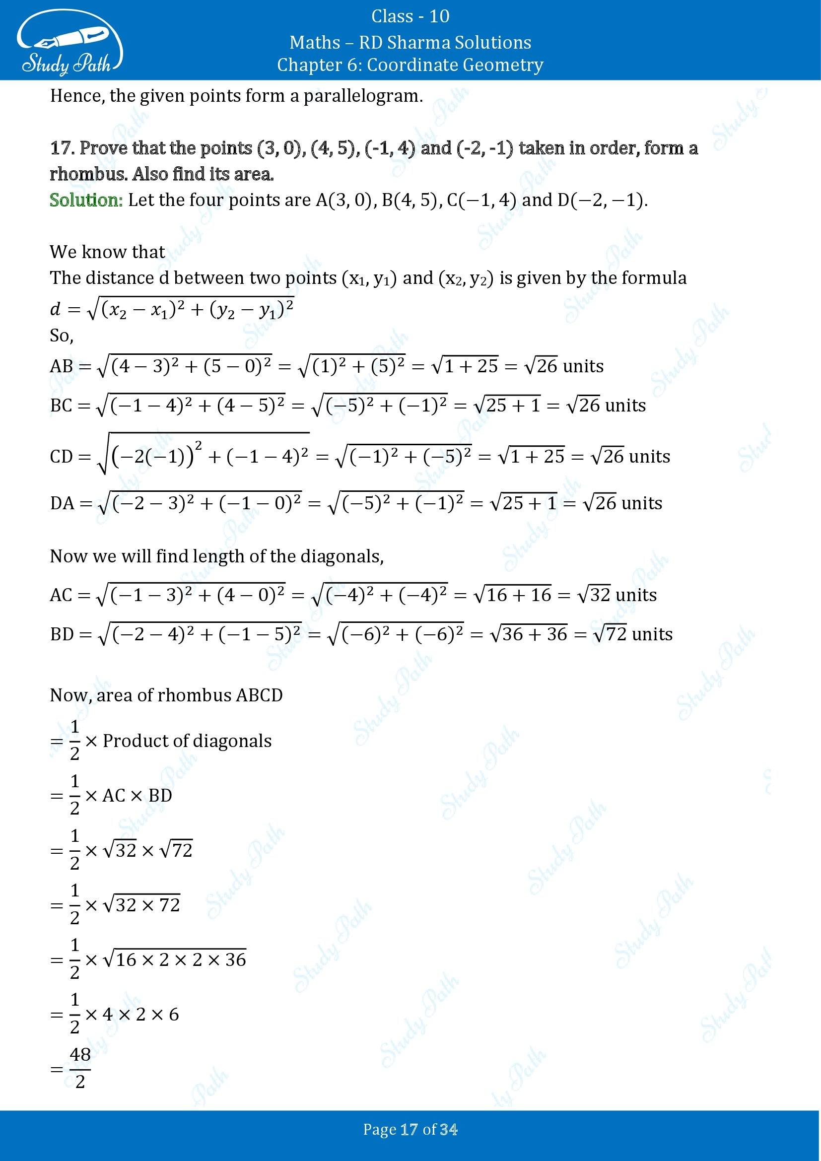 RD Sharma Solutions Class 10 Chapter 6 Coordinate Geometry Exercise 6.2 00017