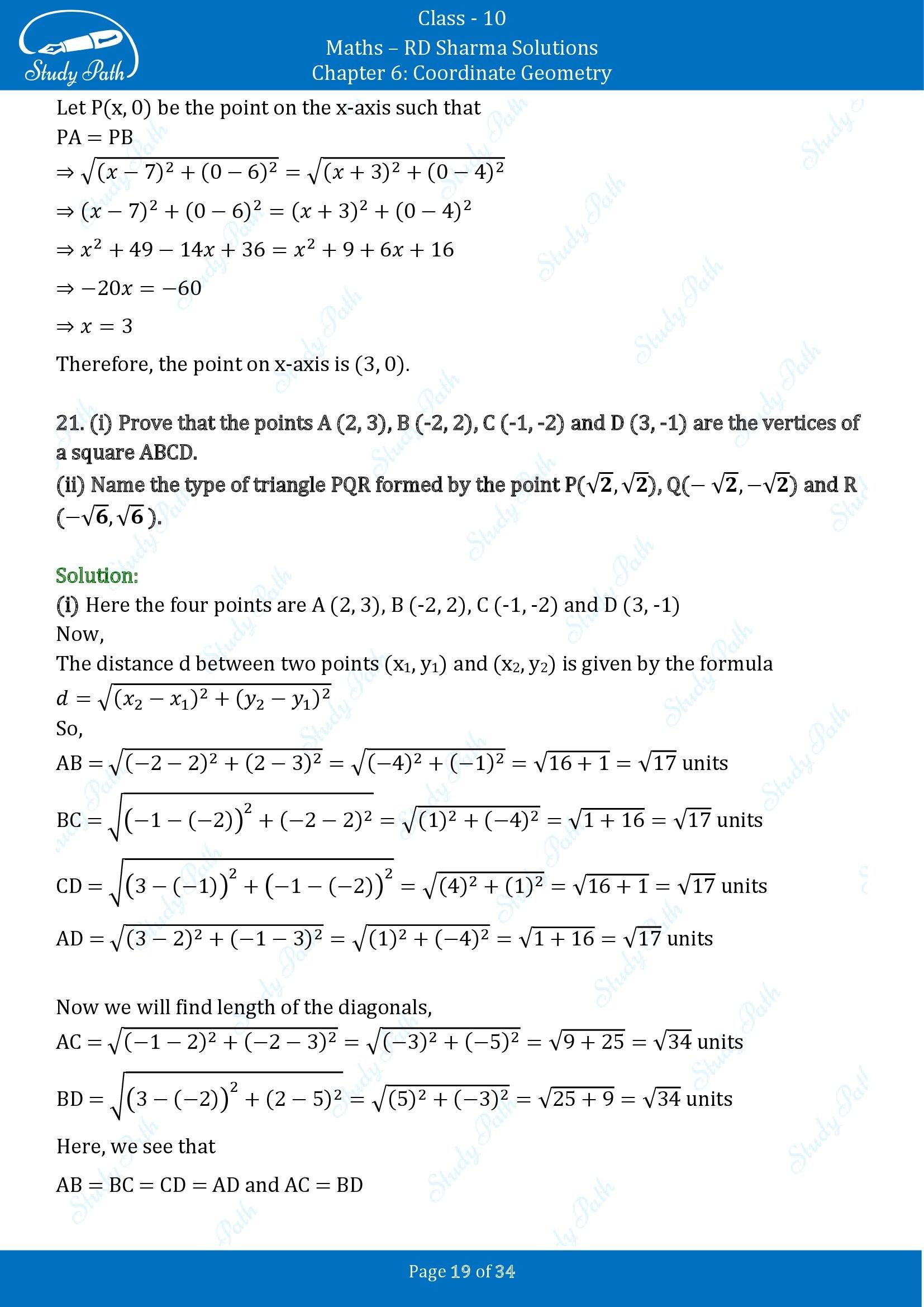 RD Sharma Solutions Class 10 Chapter 6 Coordinate Geometry Exercise 6.2 00019