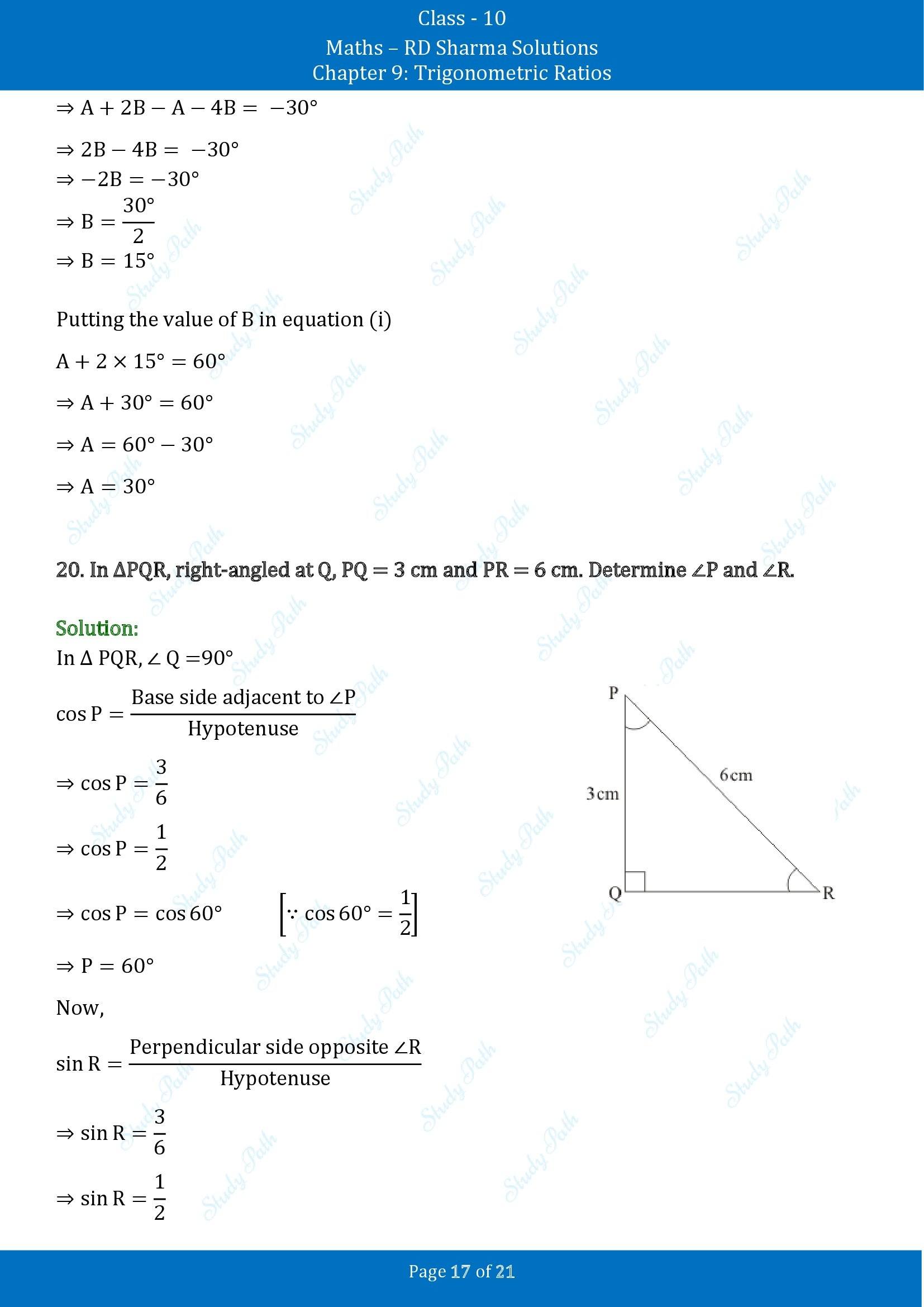 RD Sharma Solutions Class 10 Chapter 9 Trigonometric Ratios Exercise 9.2 00017