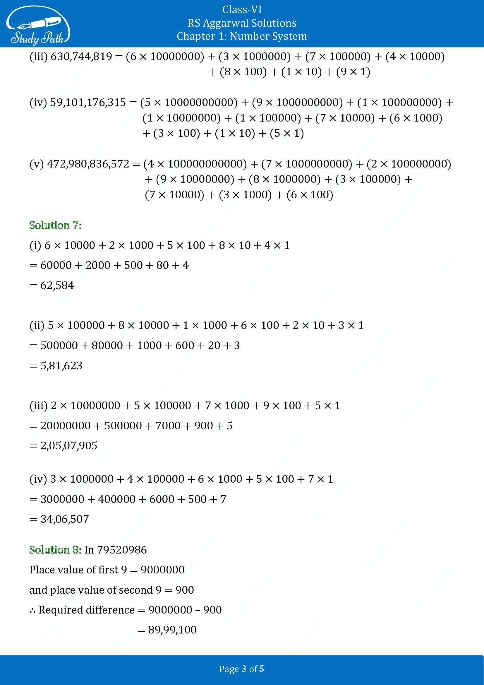 RS Aggarwal Solutions Class 6 Chapter 1 Number System Exercise 1A 00003
