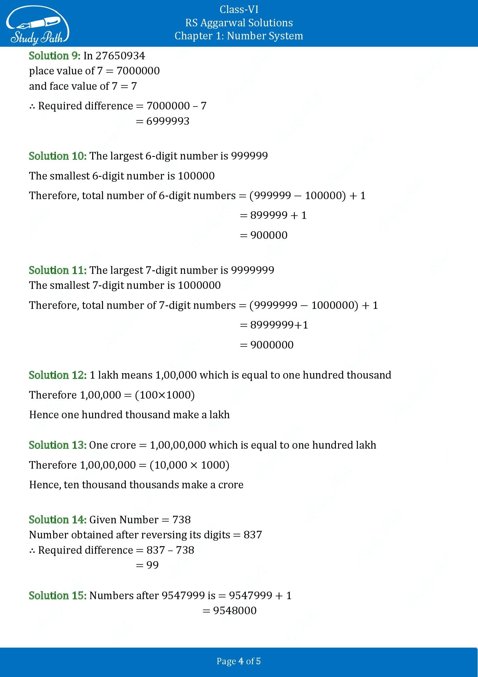 RS Aggarwal Solutions Class 6 Chapter 1 Number System Exercise 1A 00004