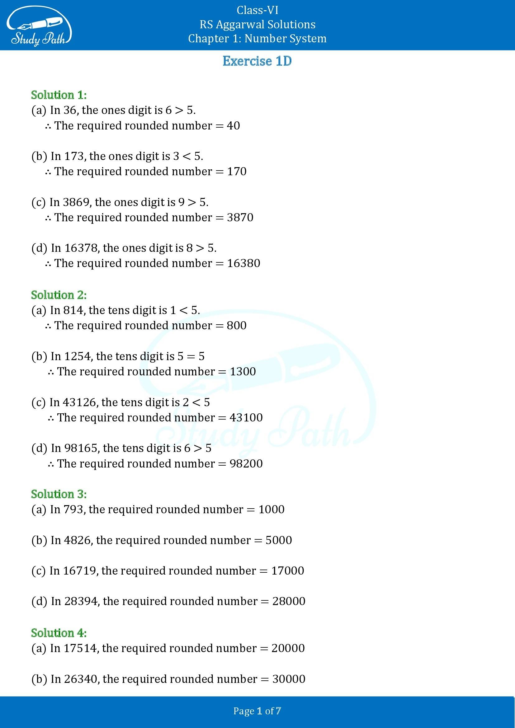RS Aggarwal Solutions Class 6 Chapter 1 Number System Exercise 1D 00001
