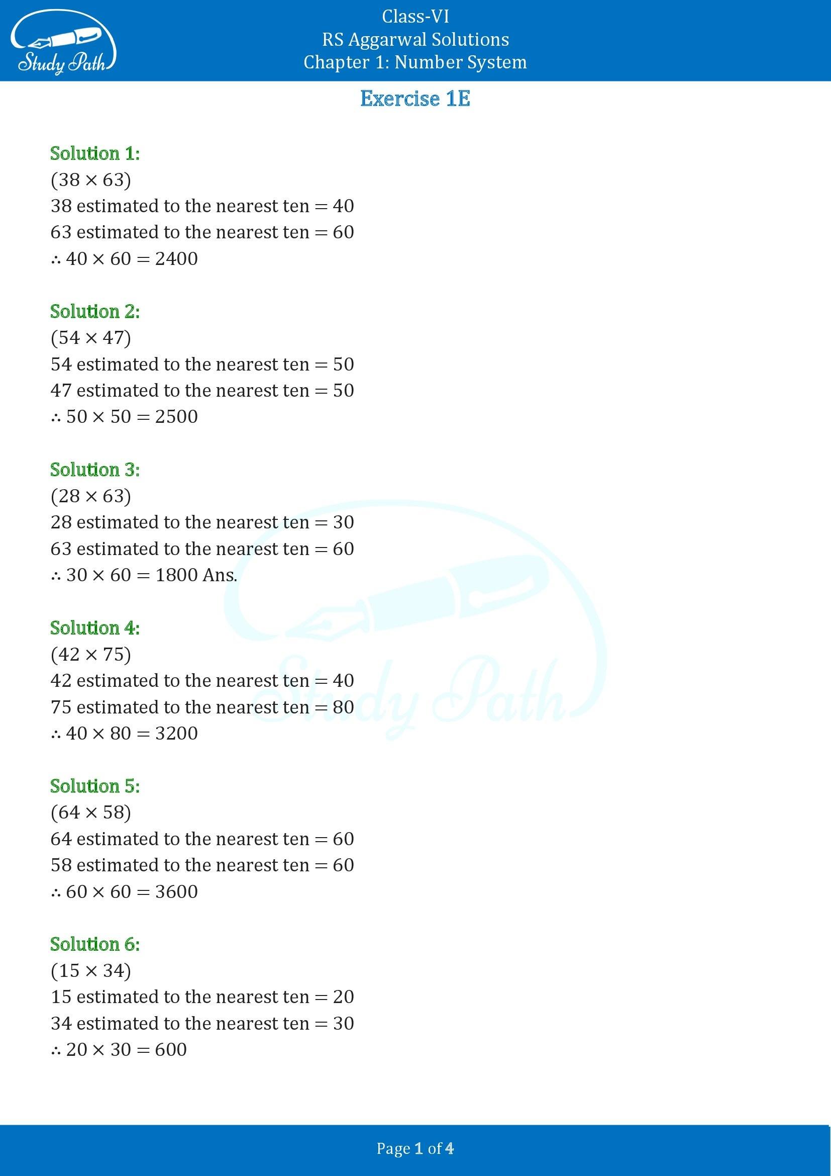 RS Aggarwal Solutions Class 6 Chapter 1 Number System Exercise 1E 00001