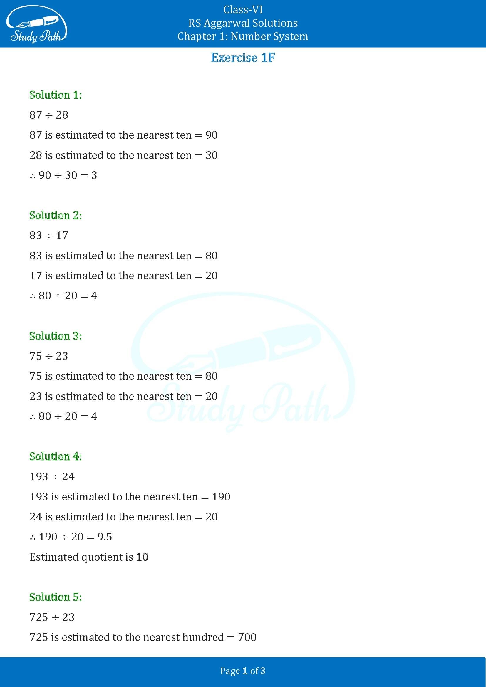 RS Aggarwal Solutions Class 6 Chapter 1 Number System Exercise 1F 00001
