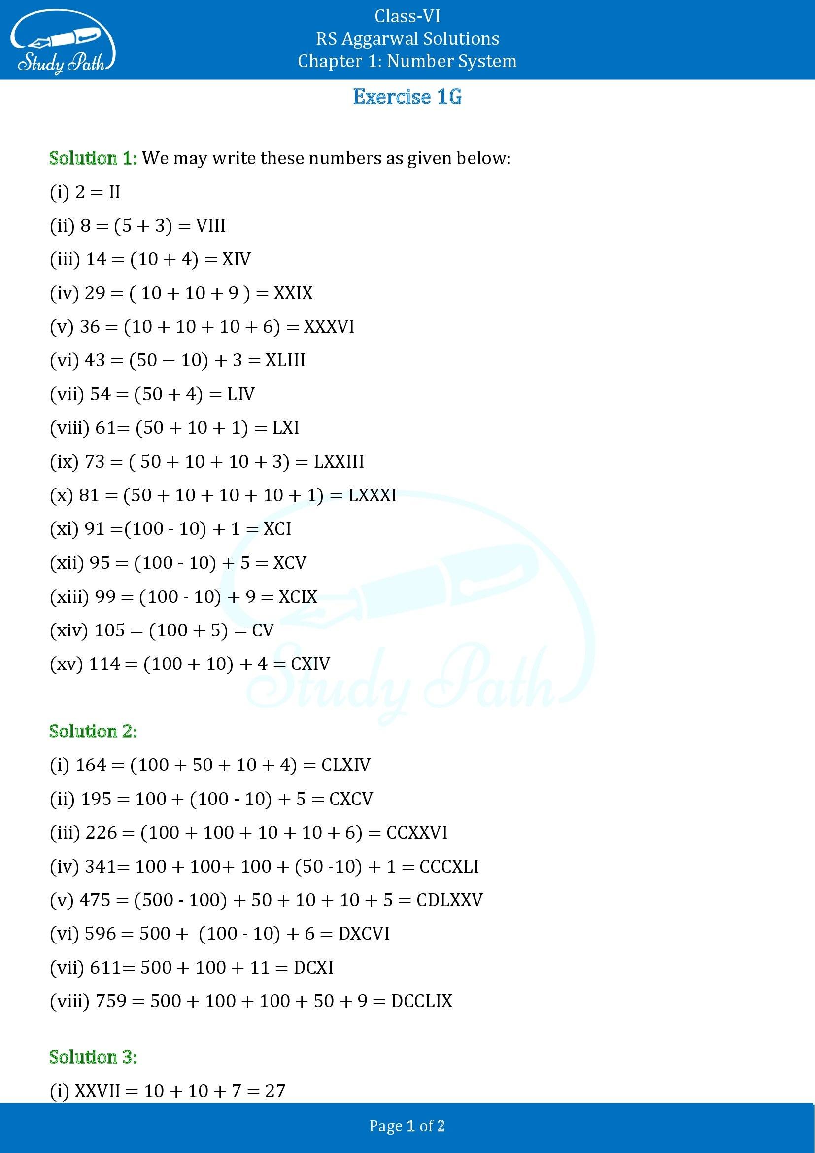 RS Aggarwal Solutions Class 6 Chapter 1 Number System Exercise 1G 00001