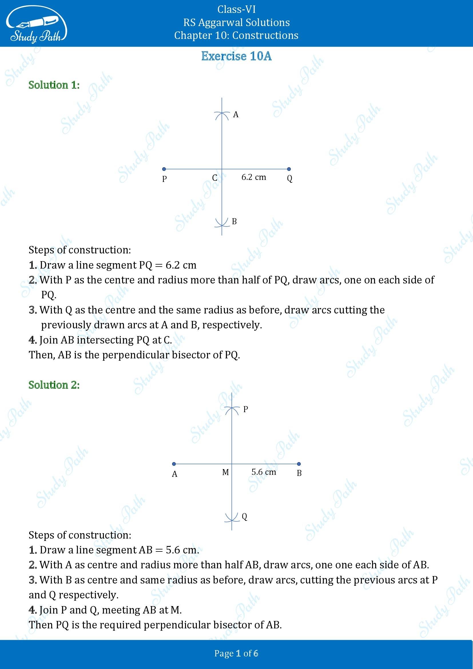 RS Aggarwal Solutions Class 6 Chapter 10 Constructions Exercise 10A 00001