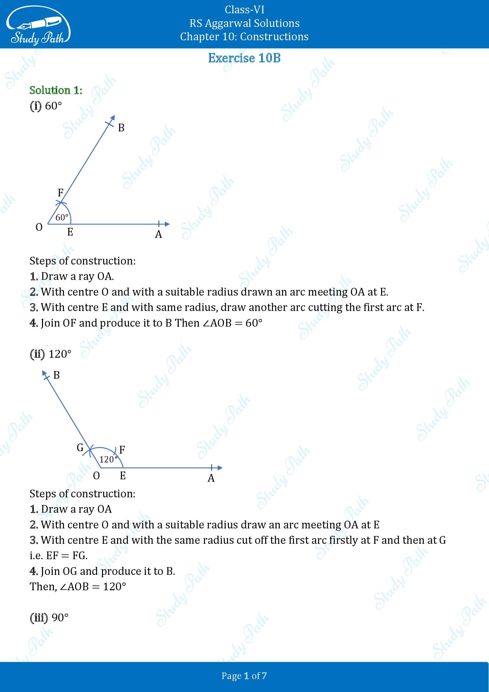 RS Aggarwal Solutions Class 6 Chapter 10 Constructions Exercise 10B 00001