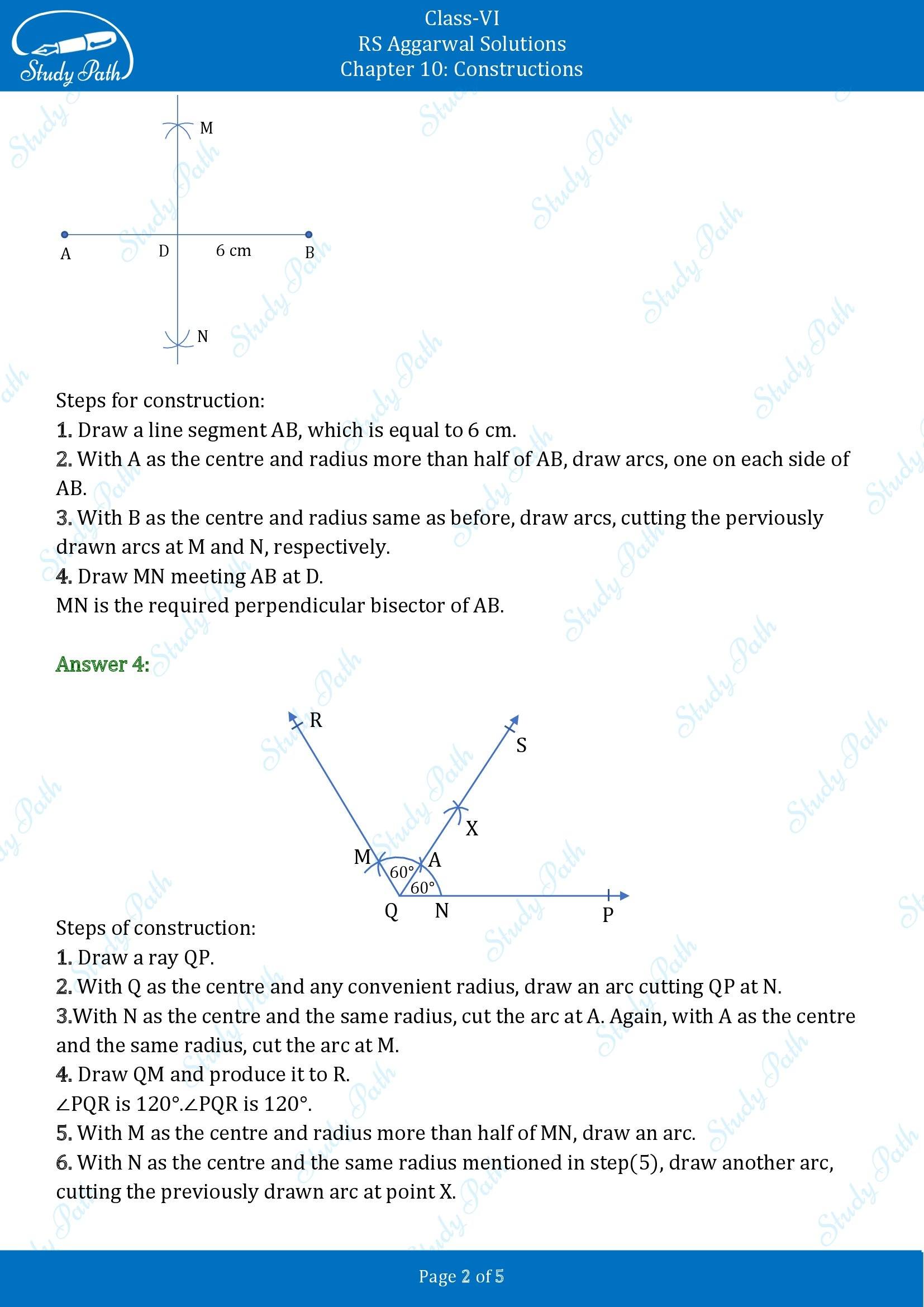 RS Aggarwal Solutions Class 6 Chapter 10 Constructions Test Paper 00002