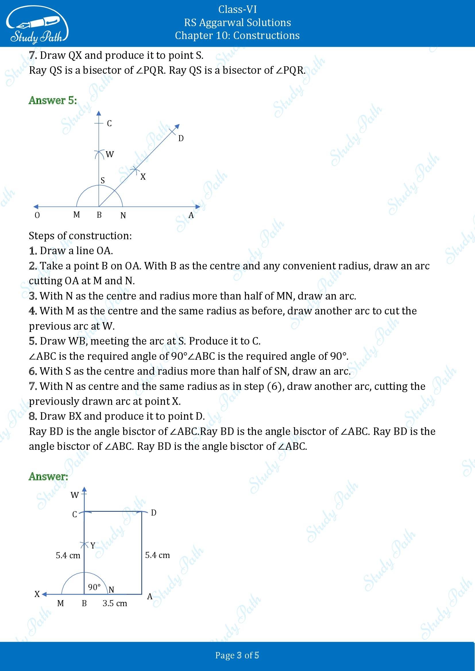 RS Aggarwal Solutions Class 6 Chapter 10 Constructions Test Paper 00003