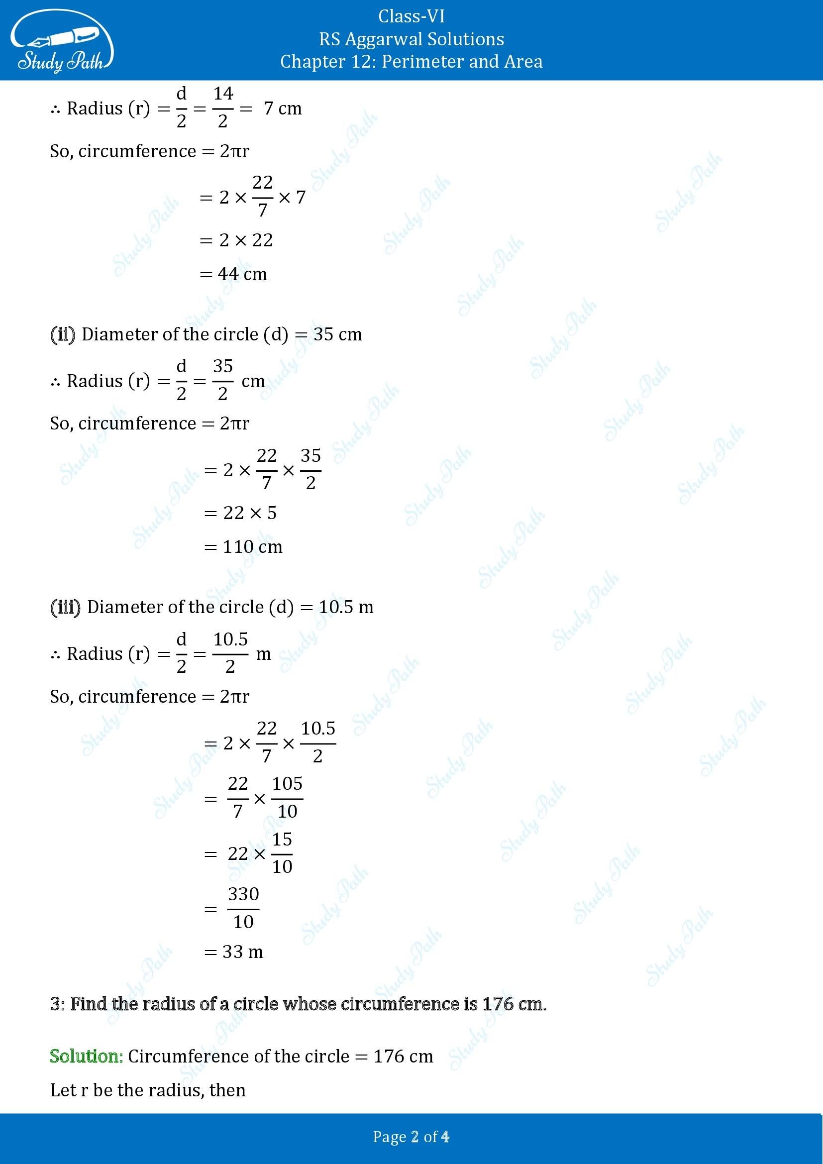 RS Aggarwal Solutions Class 6 Chapter 12 Perimeter and Area Exercise 12B 00002