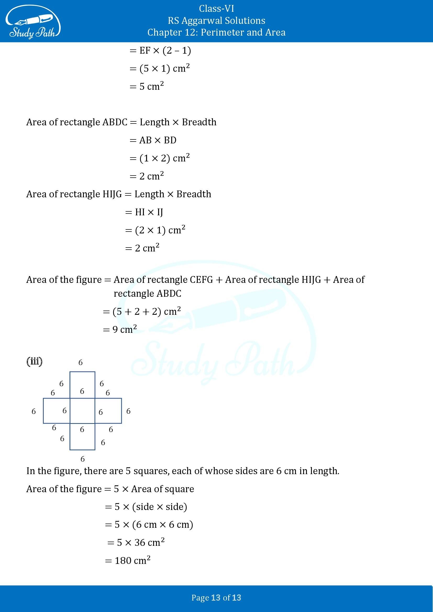 RS Aggarwal Solutions Class 6 Chapter 12 Perimeter and Area Exercise 12D 00013