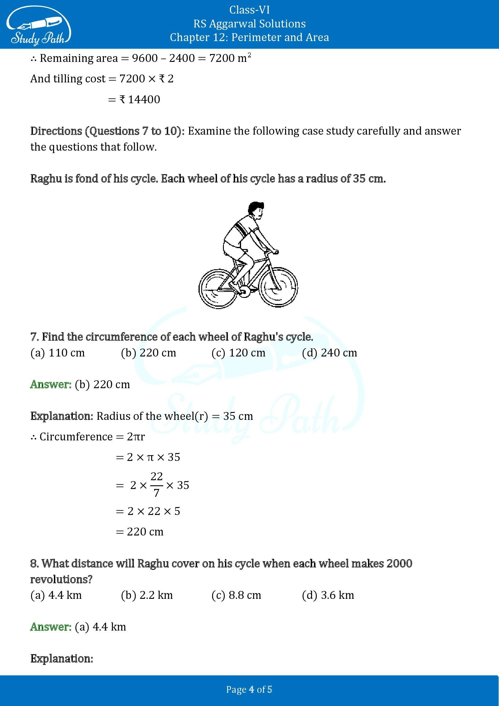 RS Aggarwal Solutions Class 6 Chapter 12 Perimeter and Area Exercise 12G 00004