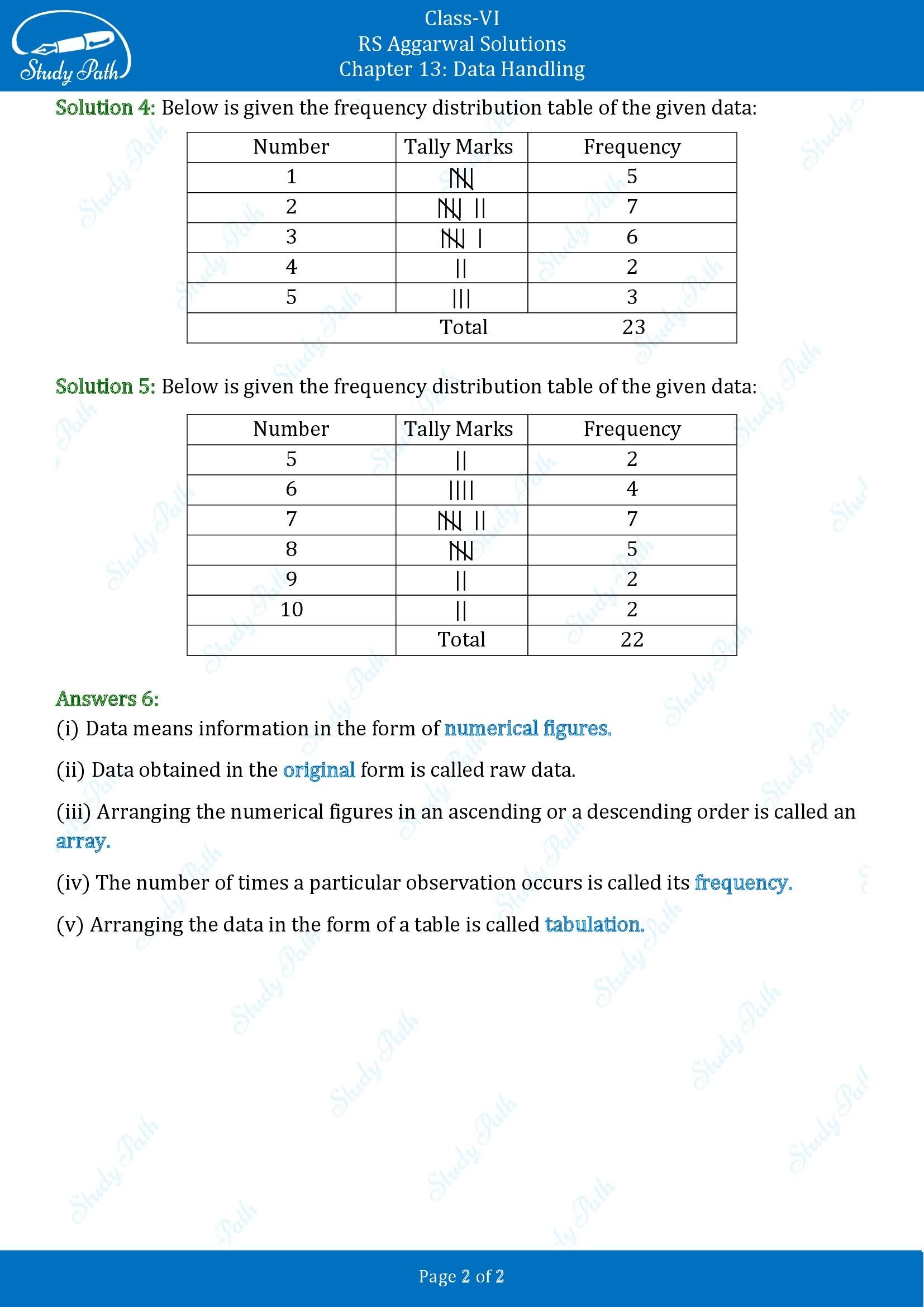 RS Aggarwal Solutions Class 6 Chapter 13 Data Handling Exercise 13A 00002