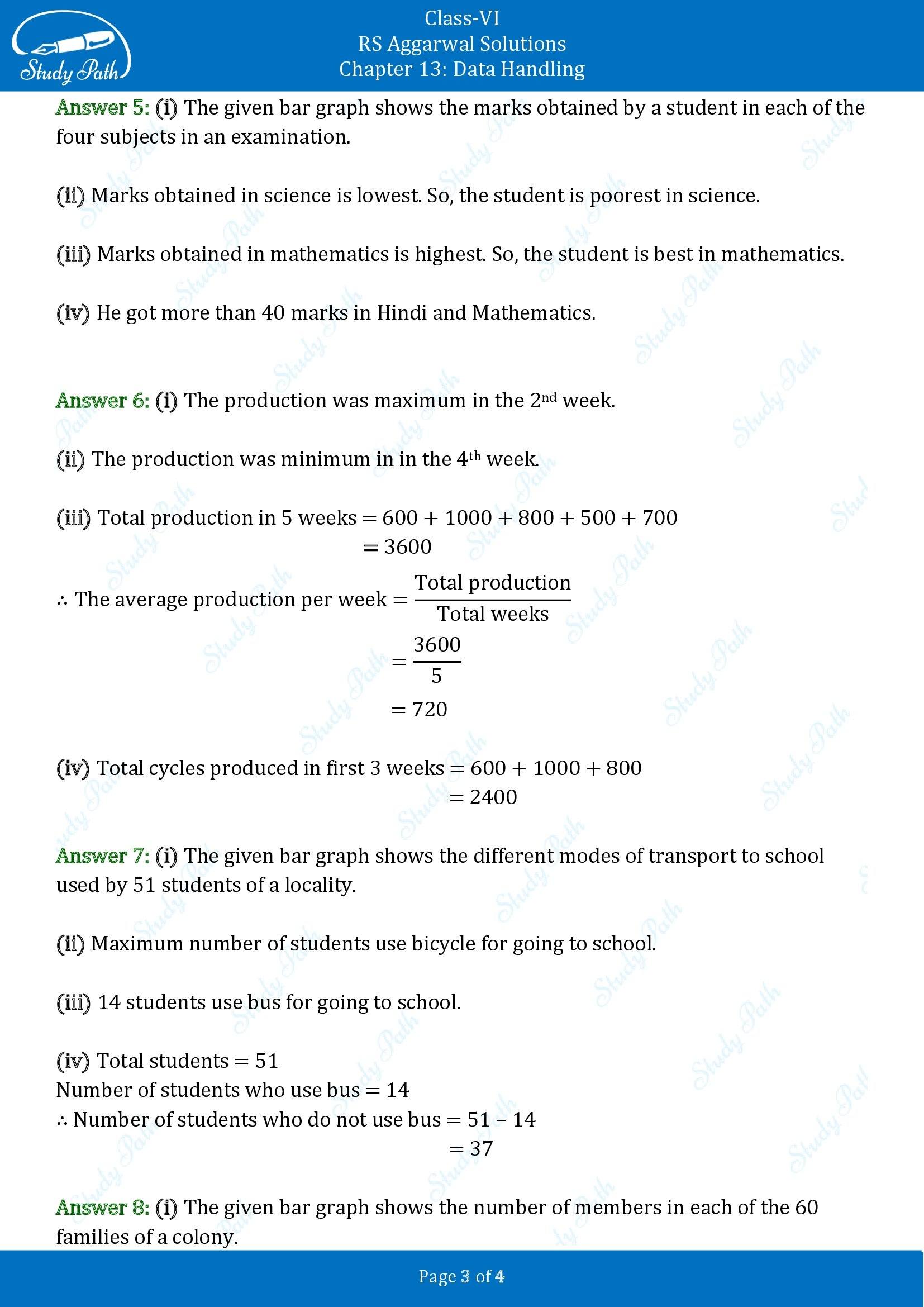 RS Aggarwal Solutions Class 6 Chapter 13 Data Handling Exercise 13C 00003