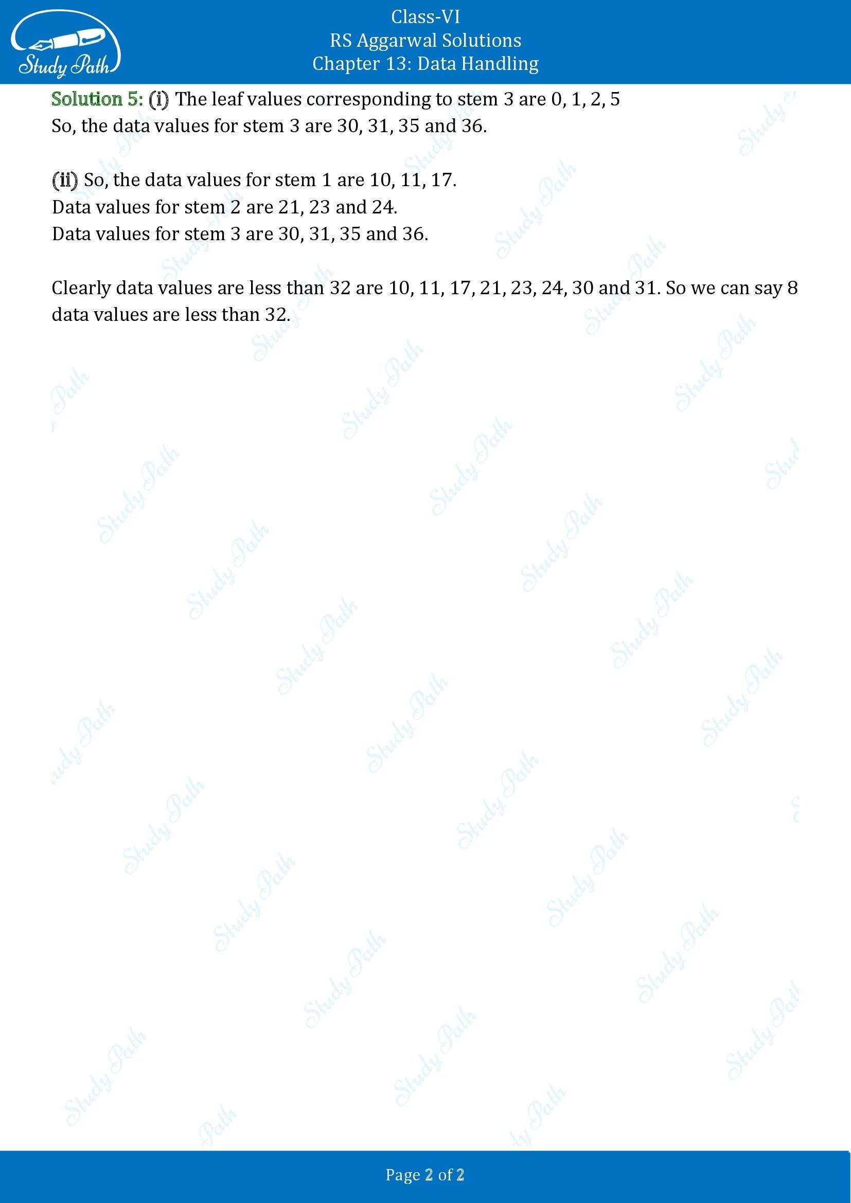 RS Aggarwal Solutions Class 6 Chapter 13 Data Handling Exercise 13D 00002