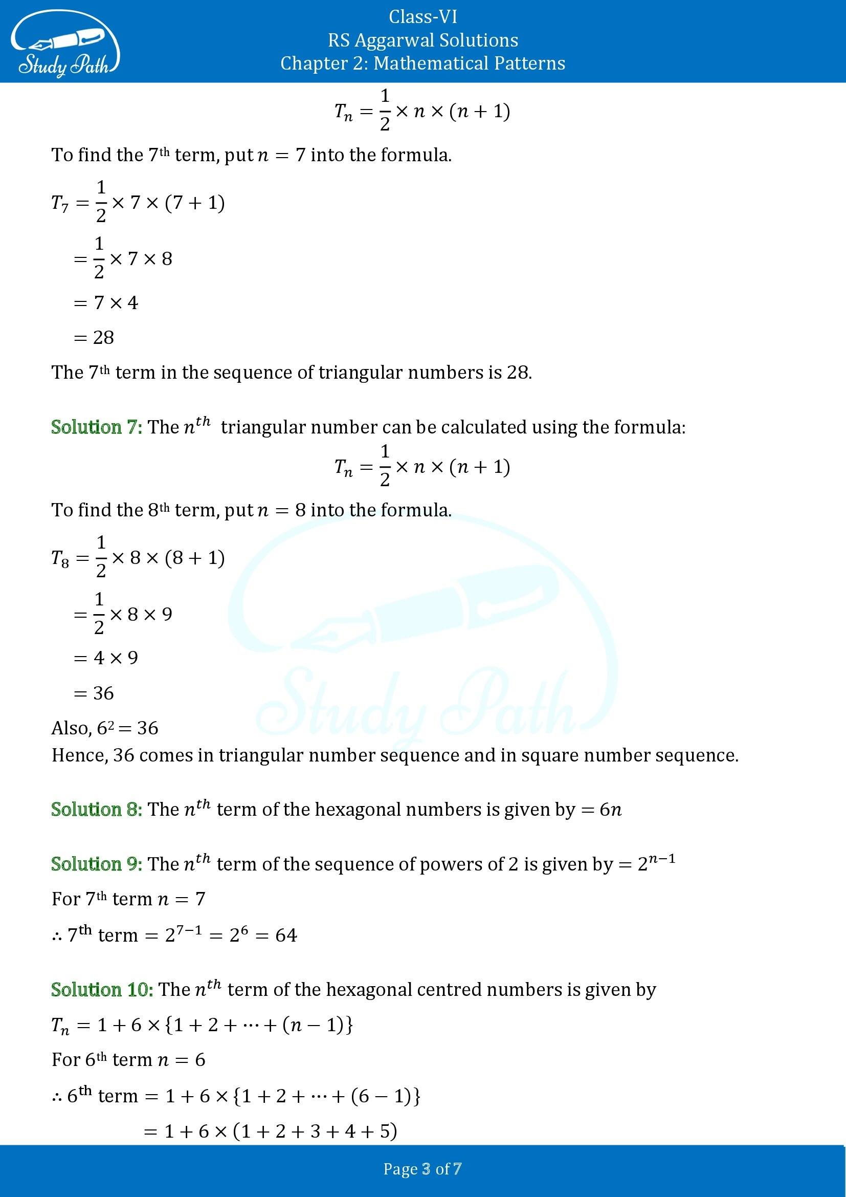 RS Aggarwal Solutions Class 6 Chapter 2 Mathematical Patterns Exercise 2 00003
