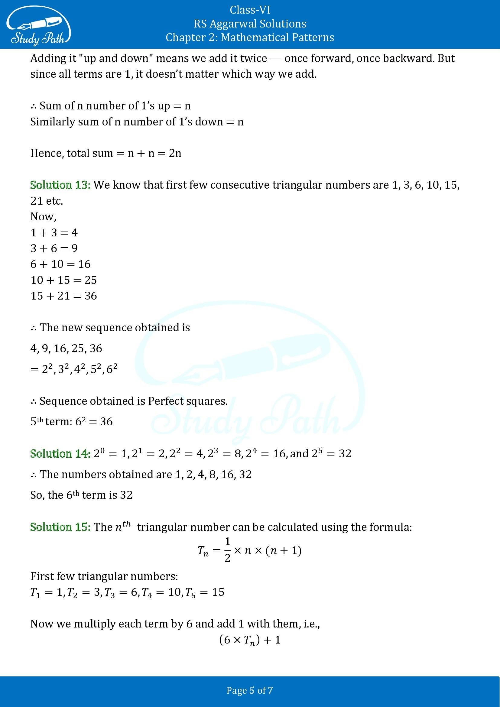 RS Aggarwal Solutions Class 6 Chapter 2 Mathematical Patterns Exercise 2 00005