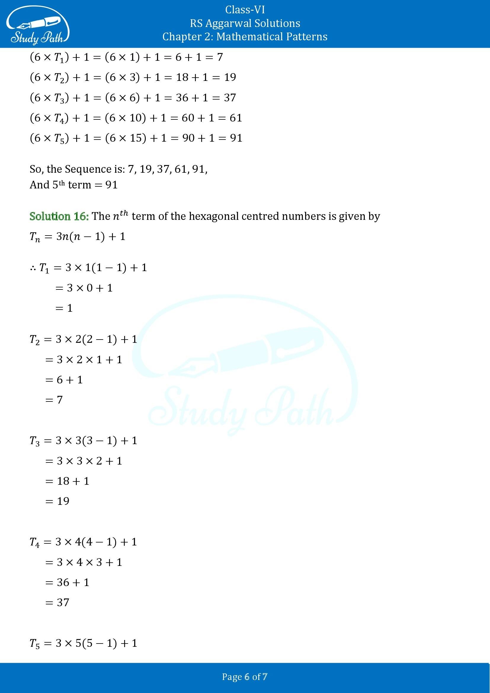 RS Aggarwal Solutions Class 6 Chapter 2 Mathematical Patterns Exercise 2 00006