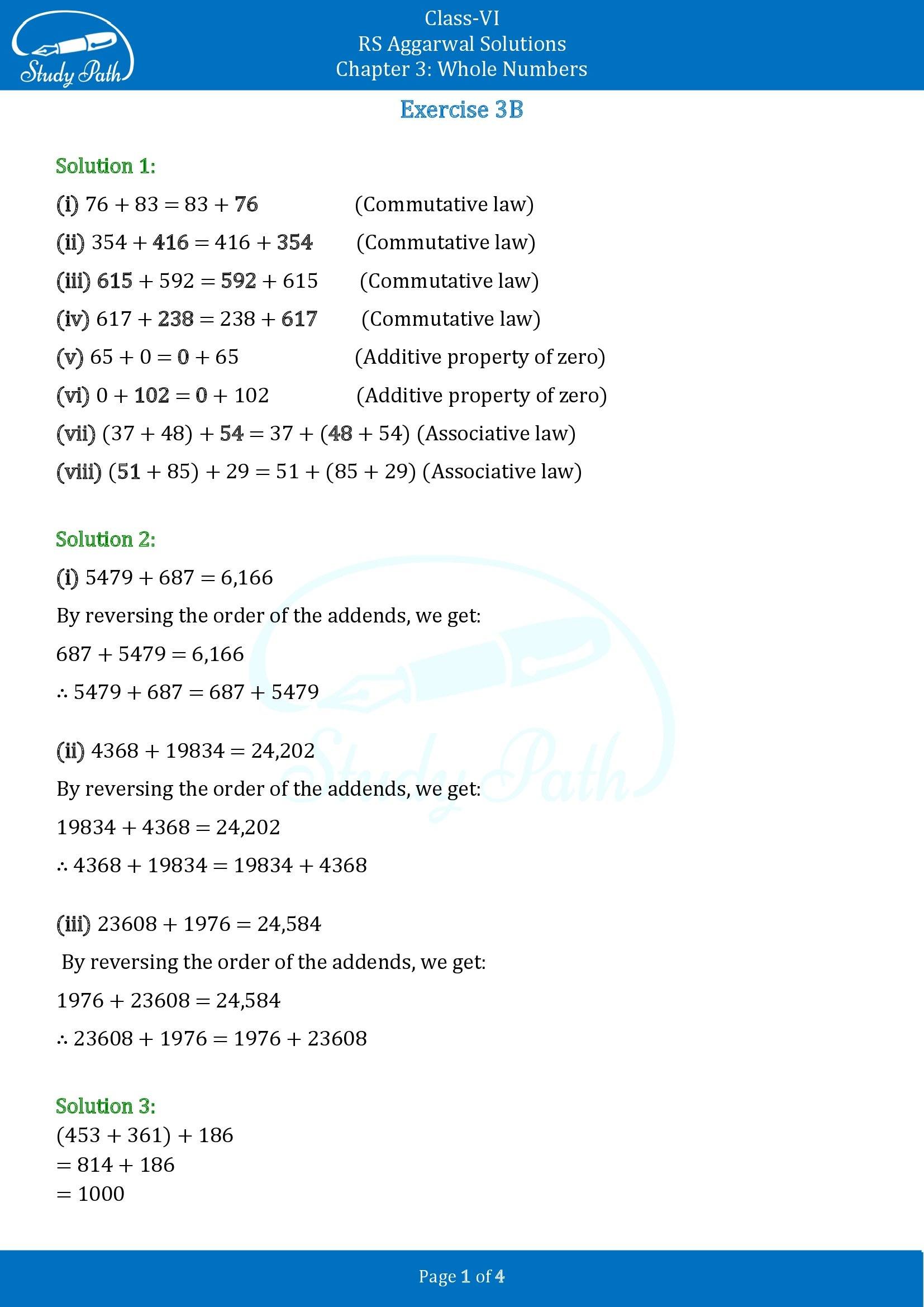 RS Aggarwal Solutions Class 6 Chapter 3 Whole Numbers Exercise 3B 00001