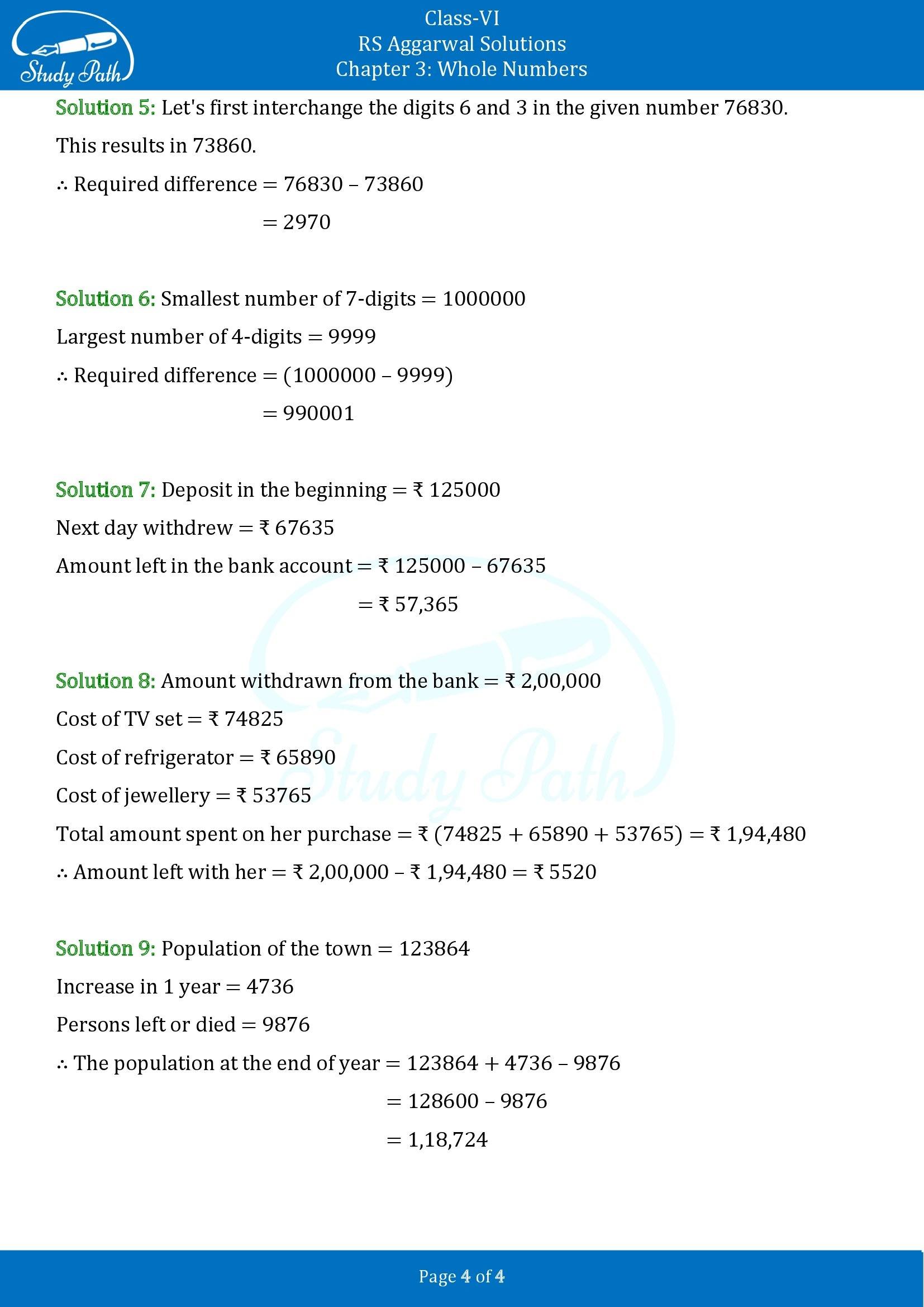 RS Aggarwal Solutions Class 6 Chapter 3 Whole Numbers Exercise 3C 00004