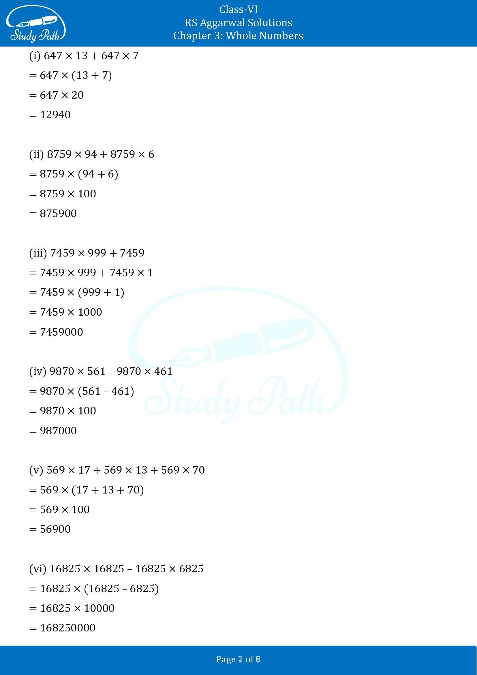 RS Aggarwal Solutions Class 6 Chapter 3 Whole Numbers Exercise 3D 00002