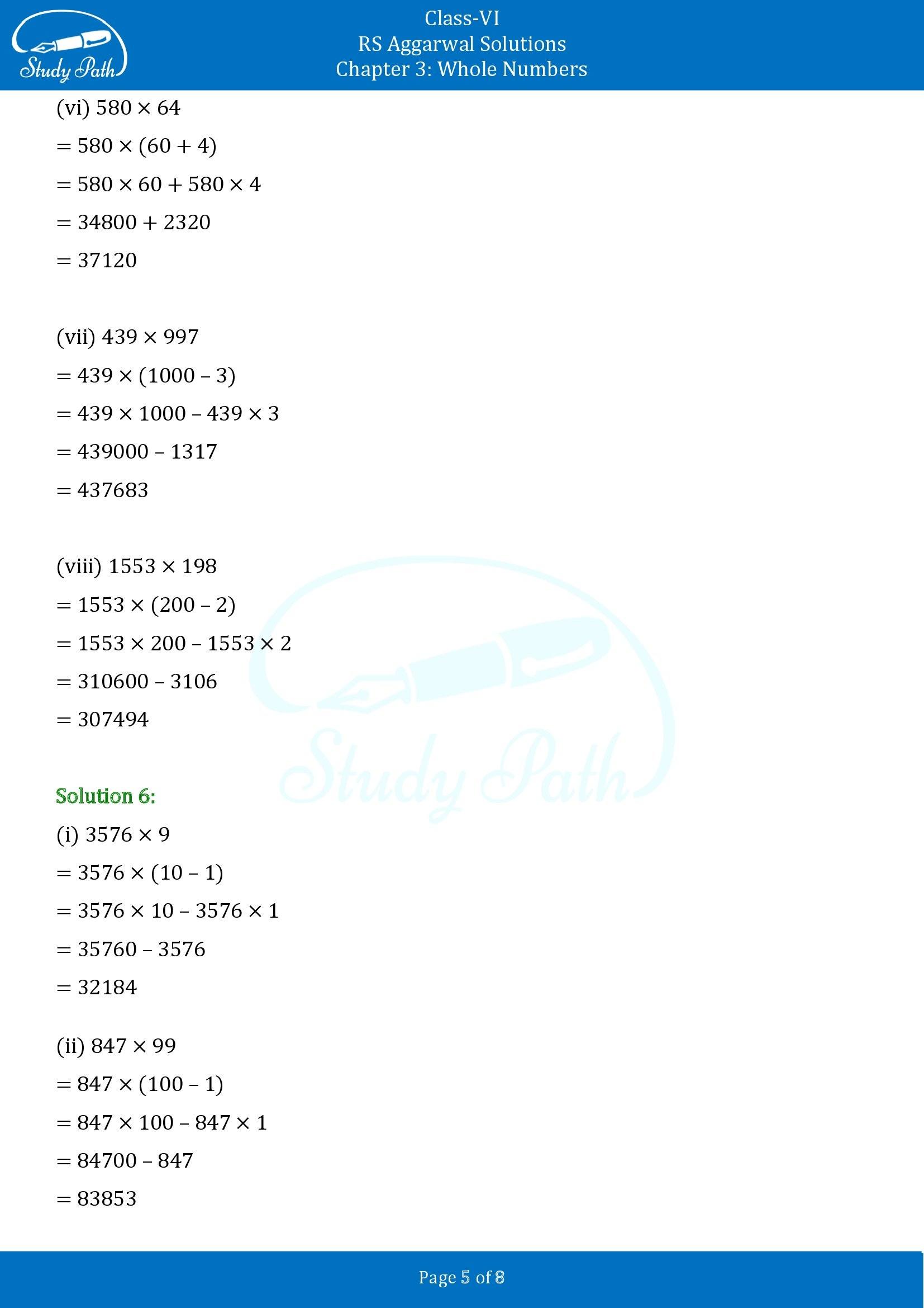 RS Aggarwal Solutions Class 6 Chapter 3 Whole Numbers Exercise 3D 00005