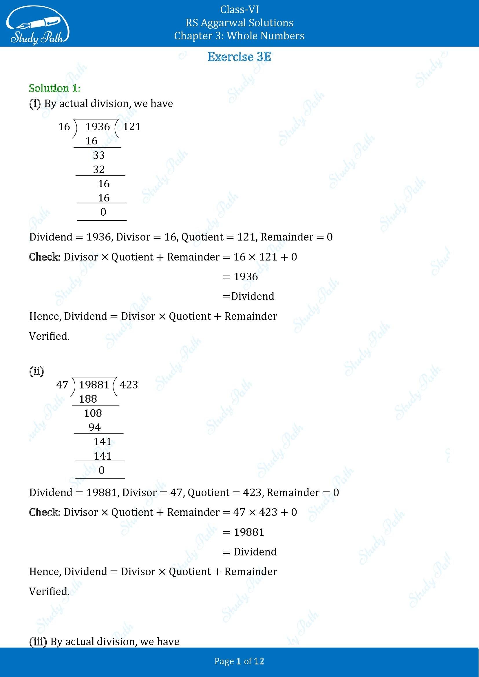 RS Aggarwal Solutions Class 6 Chapter 3 Whole Numbers Exercise 3E 00001